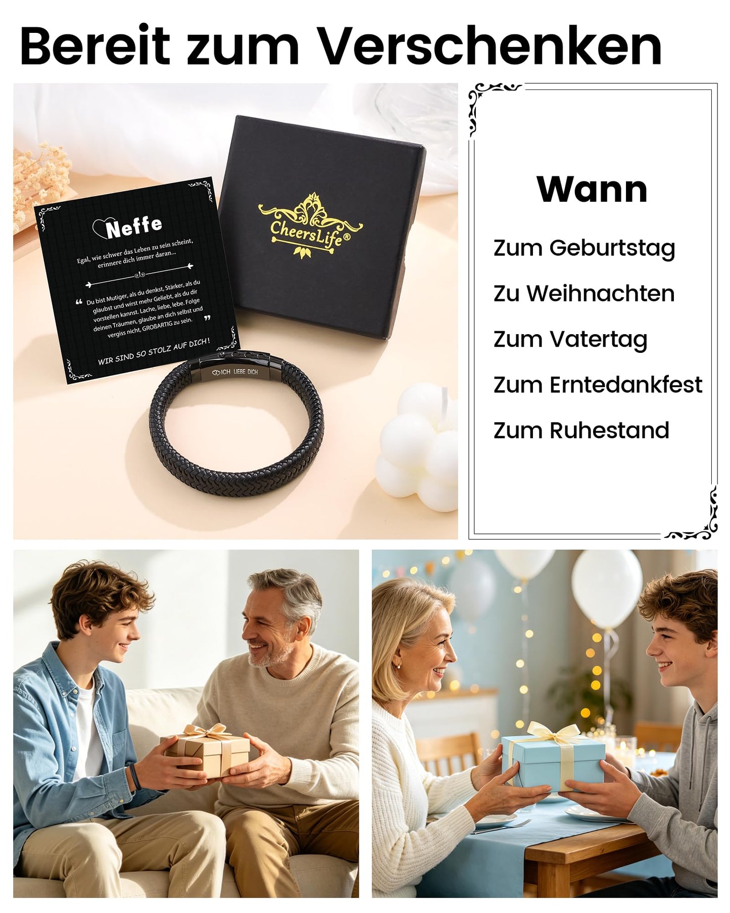 CheersLife Ich Liebe Dich Geschenke für Männer An Meinen Sohn Bruder Mann