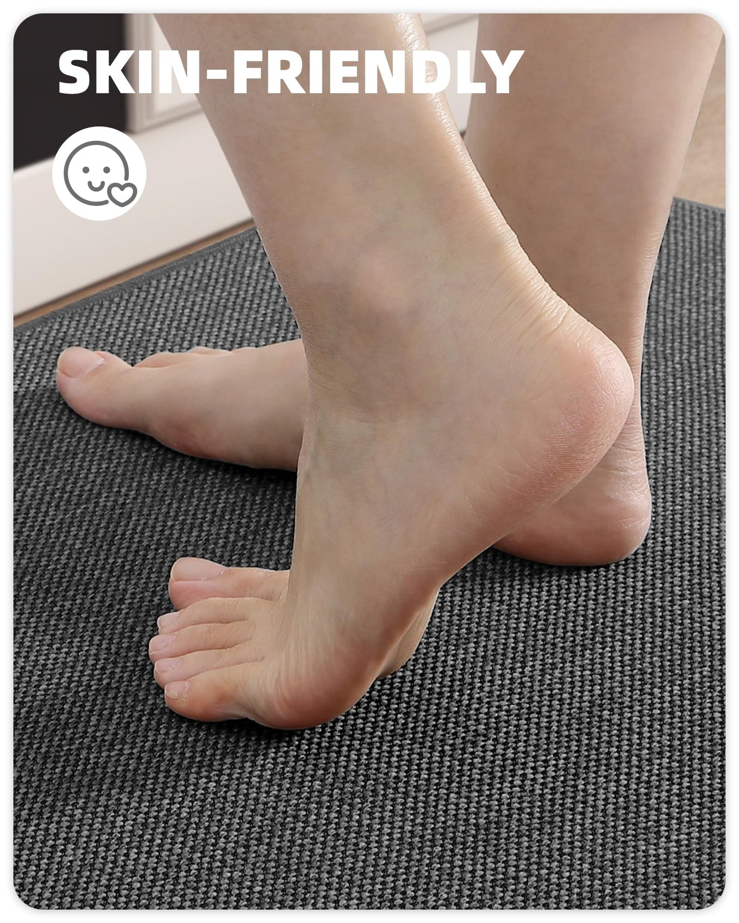 Color G 2 Stück Küchenläufer, Küchenteppich Waschbar rutschfest, Teppich Läufer Küche, Teppich Küche Leicht Zu Reinigen, Saugfähig, Küchenmatte für Küche, Esszimmer, Waschküche (Grau, 43x75+43x150cm)