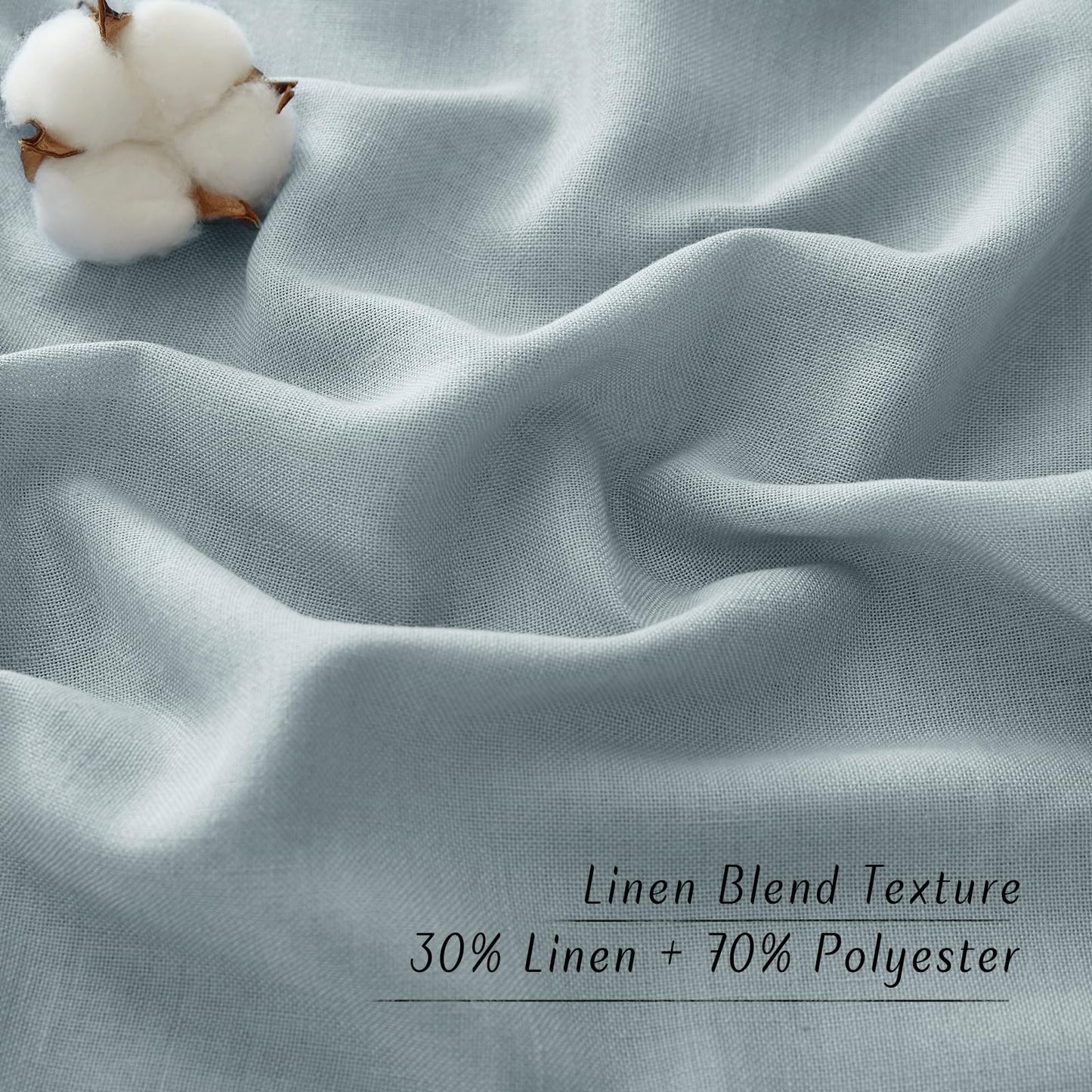 PONY DANCE Leinenvorhang Kräuselband Wohnzimmer Vorhänge Boho 2er Set H 245 x B 140 cm Leinen Gardinen für Schienensystem Leinenoptik Vorhänge Halbtransparent Linen Curtains Living Room, Beige