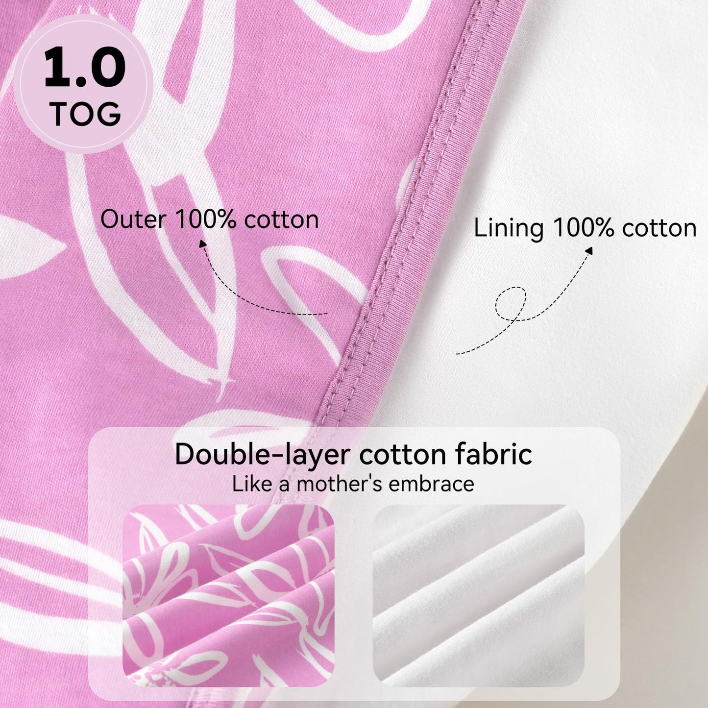 Unnivoll Schlafsack Baby 1.5 Tog Babyschlafsack 0-6 Monate 2er Pack Schlafsack Winter Herbst 67 cm für Jungen Mädchen Neugeborene Kaffee