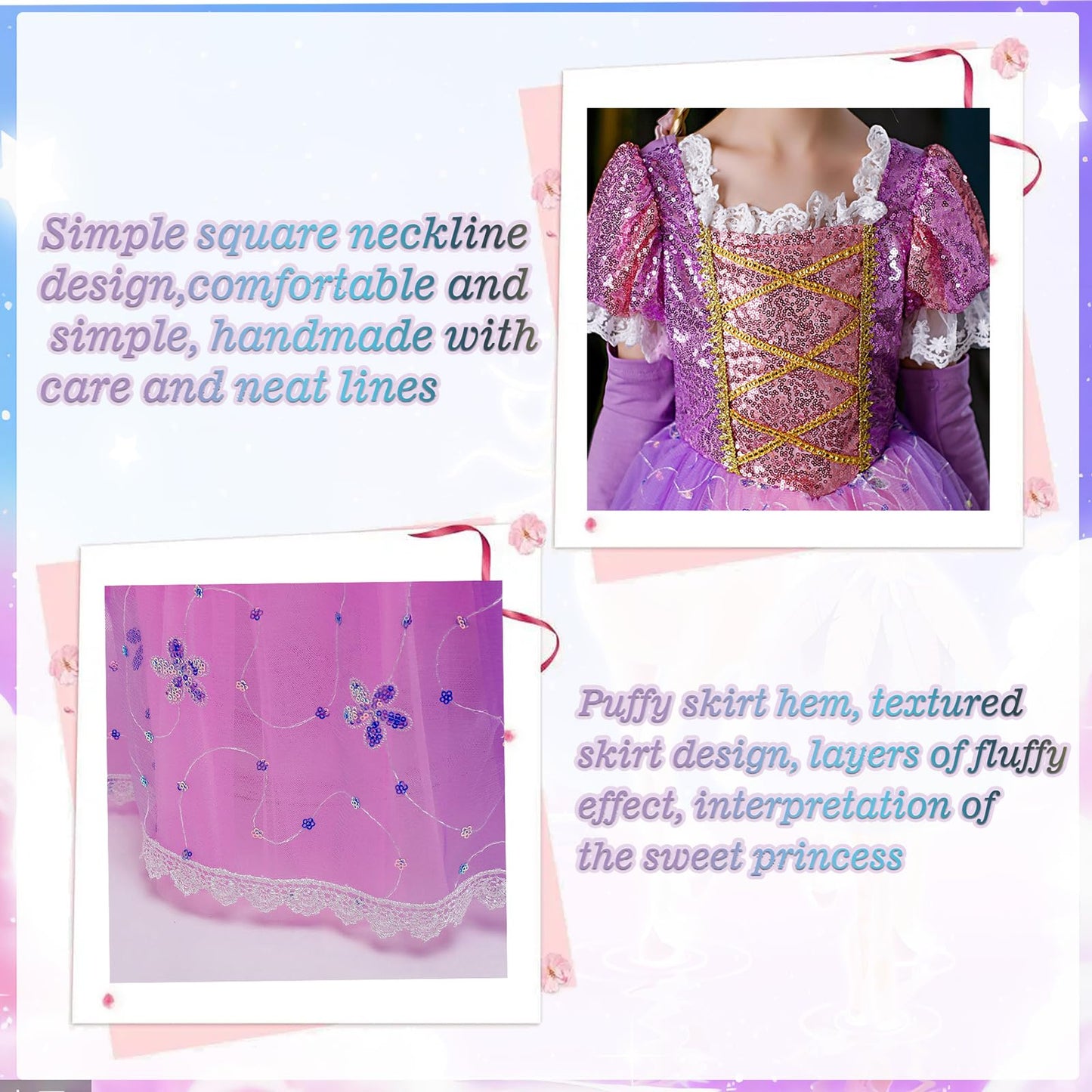 Prinzessin Kostüm Mädchen Prinzessin Prinzessin Kleid Mädchen mit Zubehör Geburtstag Party Weihnachten Halloween Karneval Cosplay Kleider