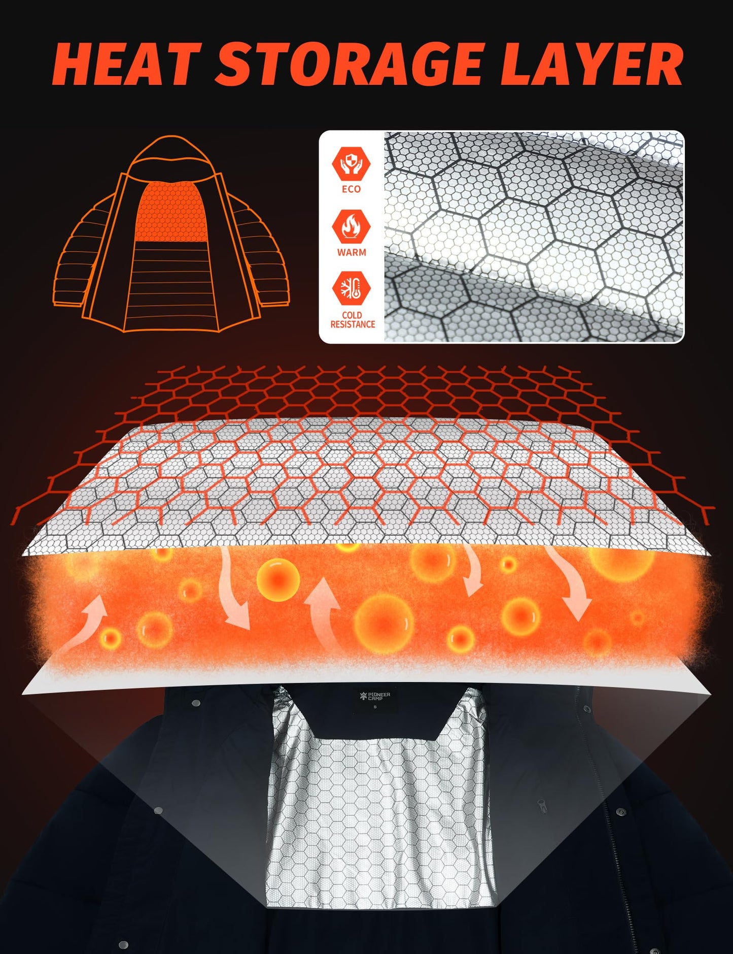 Pioneer Camp Men's Winter Jacket Long Windproof Waterproof Warm Down Jacket Winter Outdoor Parka Jacket with Hood