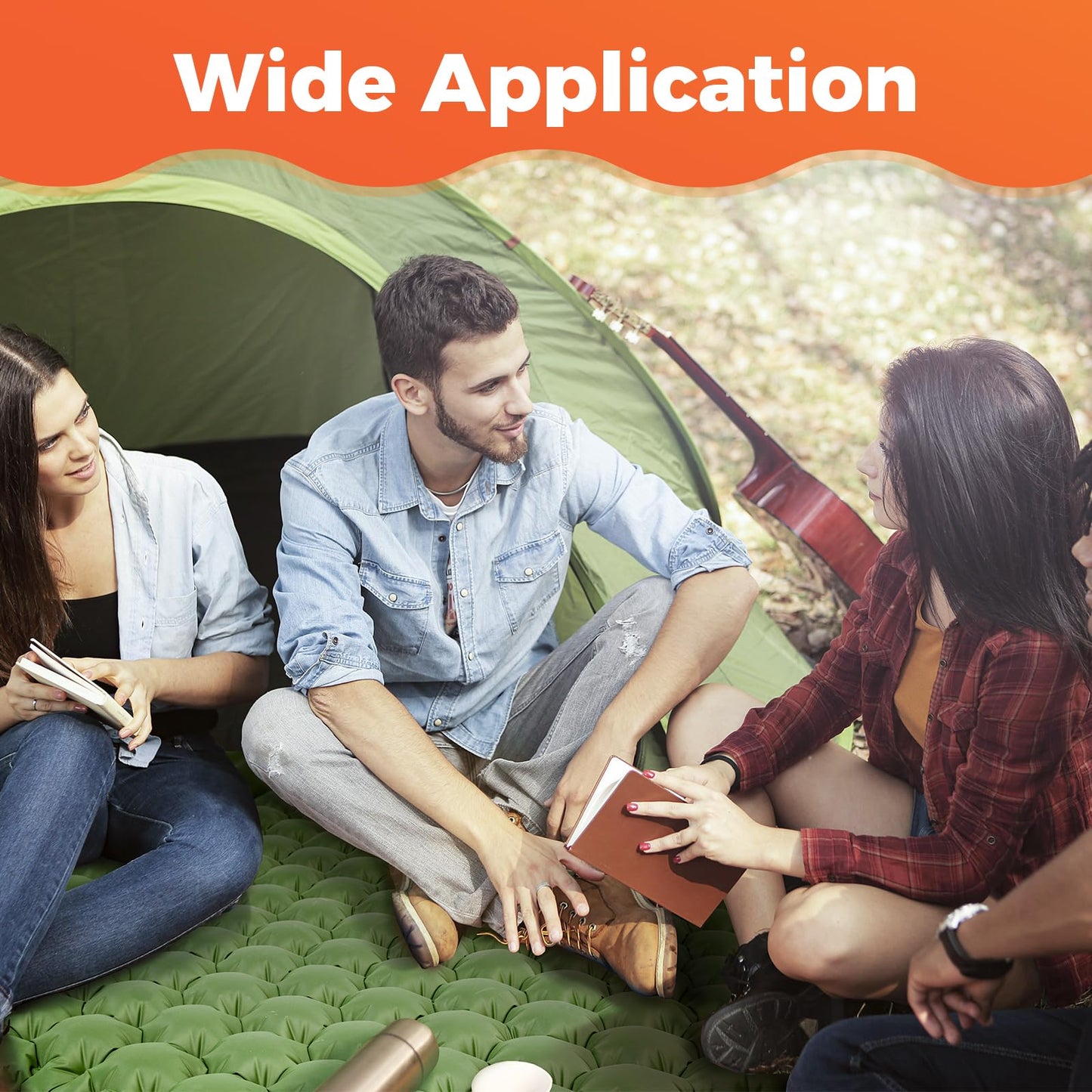 KingCamp Camping Isomatte Selbstaufblasend mit Fußpumpe, Luftmatratze 1 Personen mit integrierten Kopfkissen Outdoor Ultraleichte Campingmatte kleines Packmass, für Camping, Wandern, Trekking