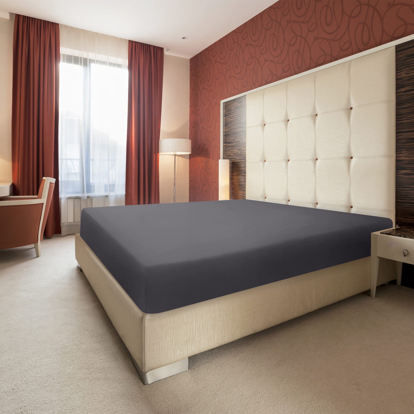 Utopia Bedding - Spannbettlaken 180x200cm - Grau - Gebürstete Polyester-Mikrofaser Spannbetttuch - 35 cm Tiefe Tasche