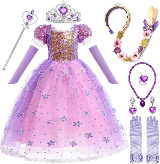 Prinzessin Kostüm Mädchen Prinzessin Prinzessin Kleid Mädchen mit Zubehör Geburtstag Party Weihnachten Halloween Karneval Cosplay Kleider