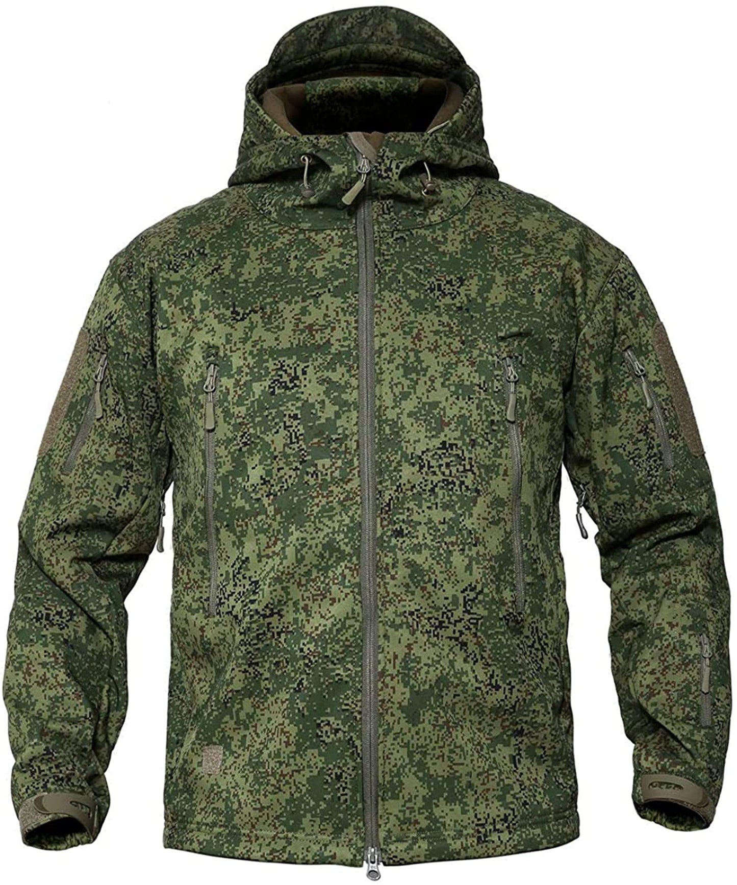 Memoryee Men's Waterproof Softshell Jackets, Warm Military Outdoor Tactical Hoodies, Camouflage Coat