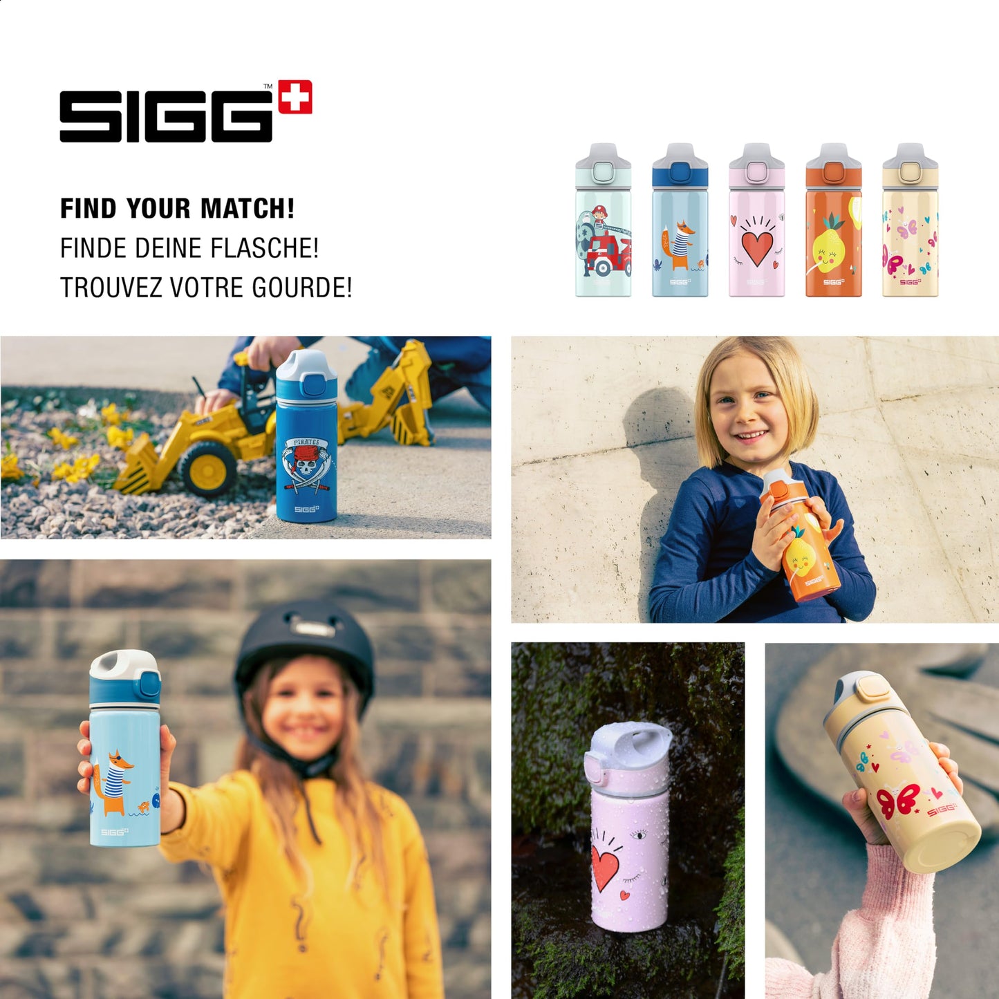 SIGG - Alu Trinkflasche Kinder - Miracle - Mit Trinkhalm - Auslaufsicher - Federleicht - BPA-frei - Klimaneutral Zertifiziert - Schule & Sport - 0,4L