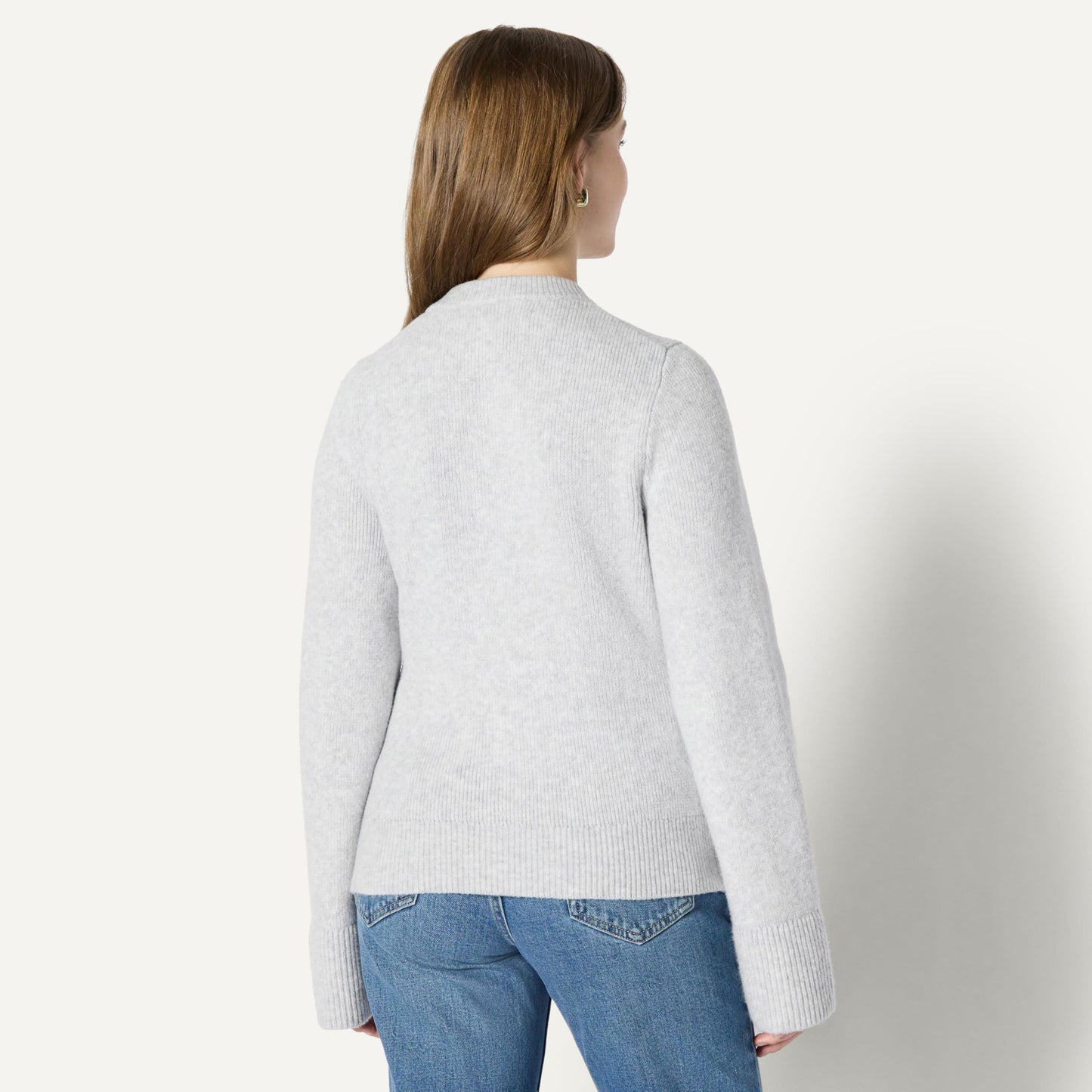 Amazon Essentials Damen Langärmelige Regular-Fit-Strickjacke mit Glockenärmeln und tailliertem Schnitt