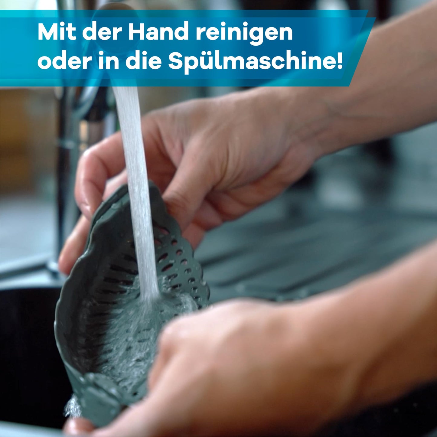 Netrox – Schnappsieb aus Silikon – Nudelsieb Aufsatz zum Einhängen in Topf, Pfanne & Schüssel – spülmaschinenfestes Küchensieb Sieb – Abtropfsieb als perfekte Abgießhilfe Abgiesshilfe für Nudeln Töpfe