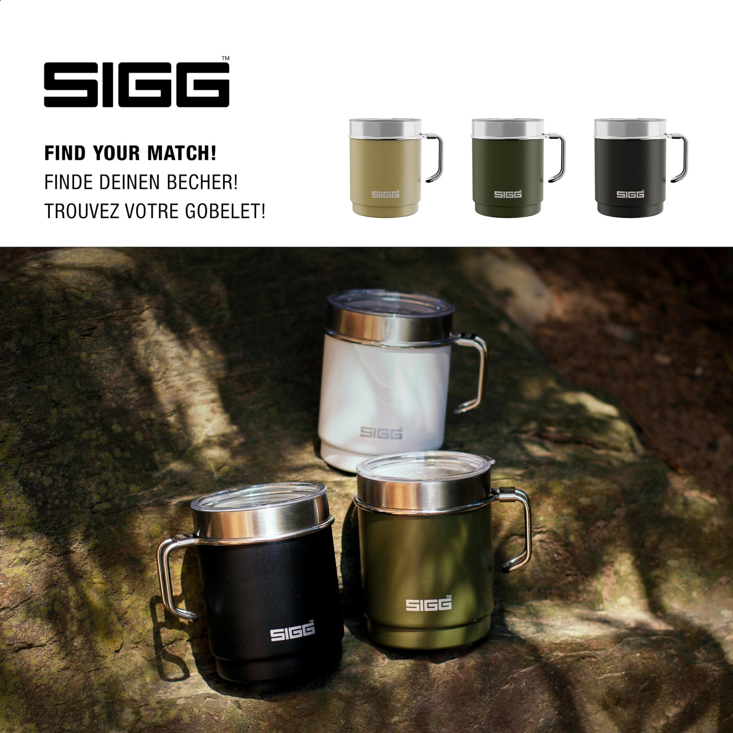 SIGG - Camp Thermobecher - Travel Mug Night Black - Mit Tritan-Deckel - Spülmaschinenfest - Mit Henkel - BPA-frei - Isolierbecher doppelwandig - Weiss - 0,3L, 6053.80