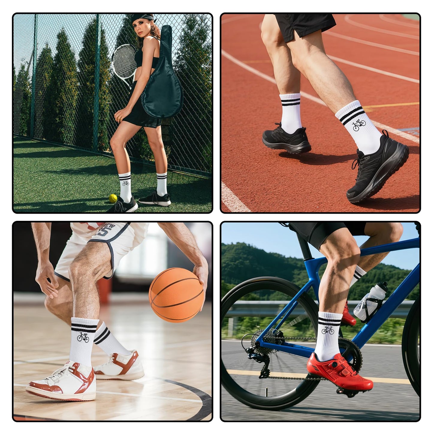 HUKUMA Rennrad Socken,35-46 Fahrradsocken Herren,Fahrrad Geschenk für Herren Damen,Rennrad Zubehör,Fahrradfahrer Tennissocken Accessoires,Lustiges Geschenk für Geburtstag Männer und Frauen