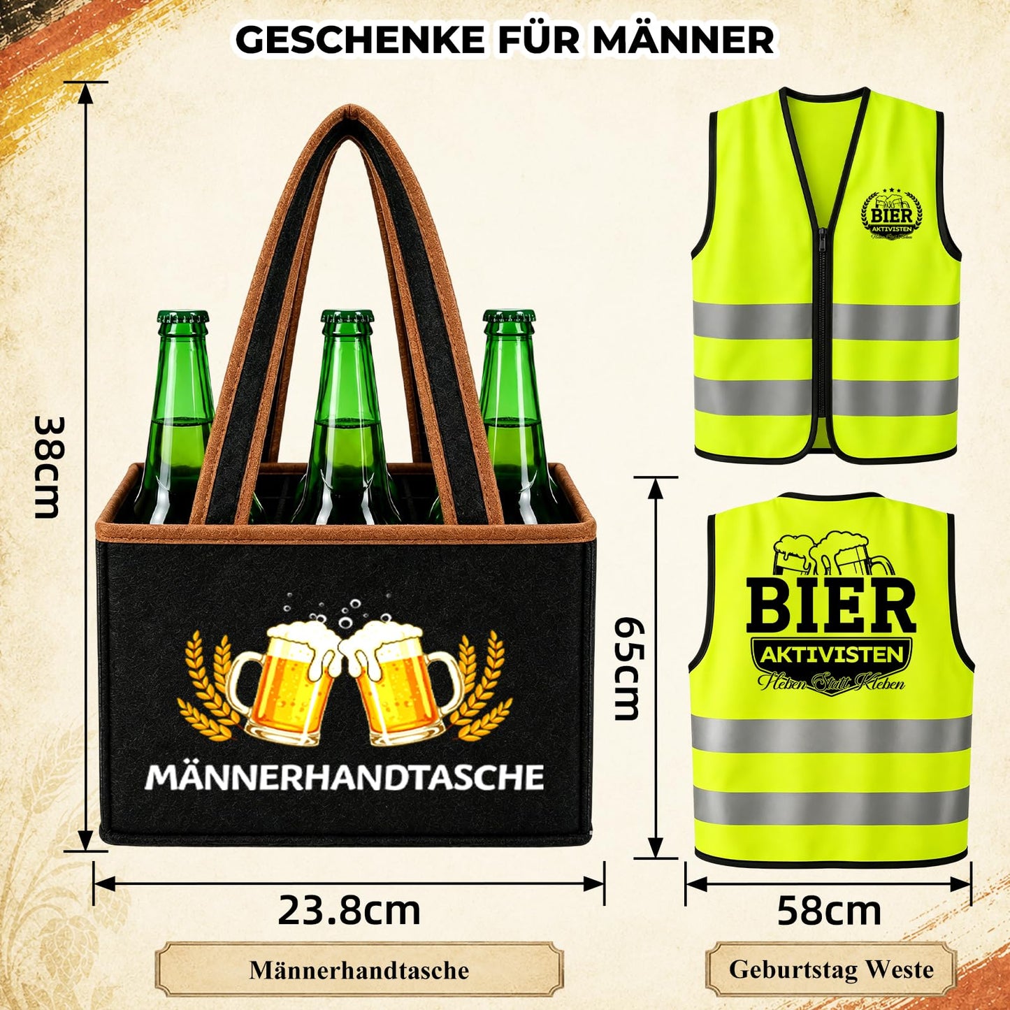 WenmthG Lustige Geschenke zum 30 40 50 60 Geburtstag Mann, Bier Geschenkset