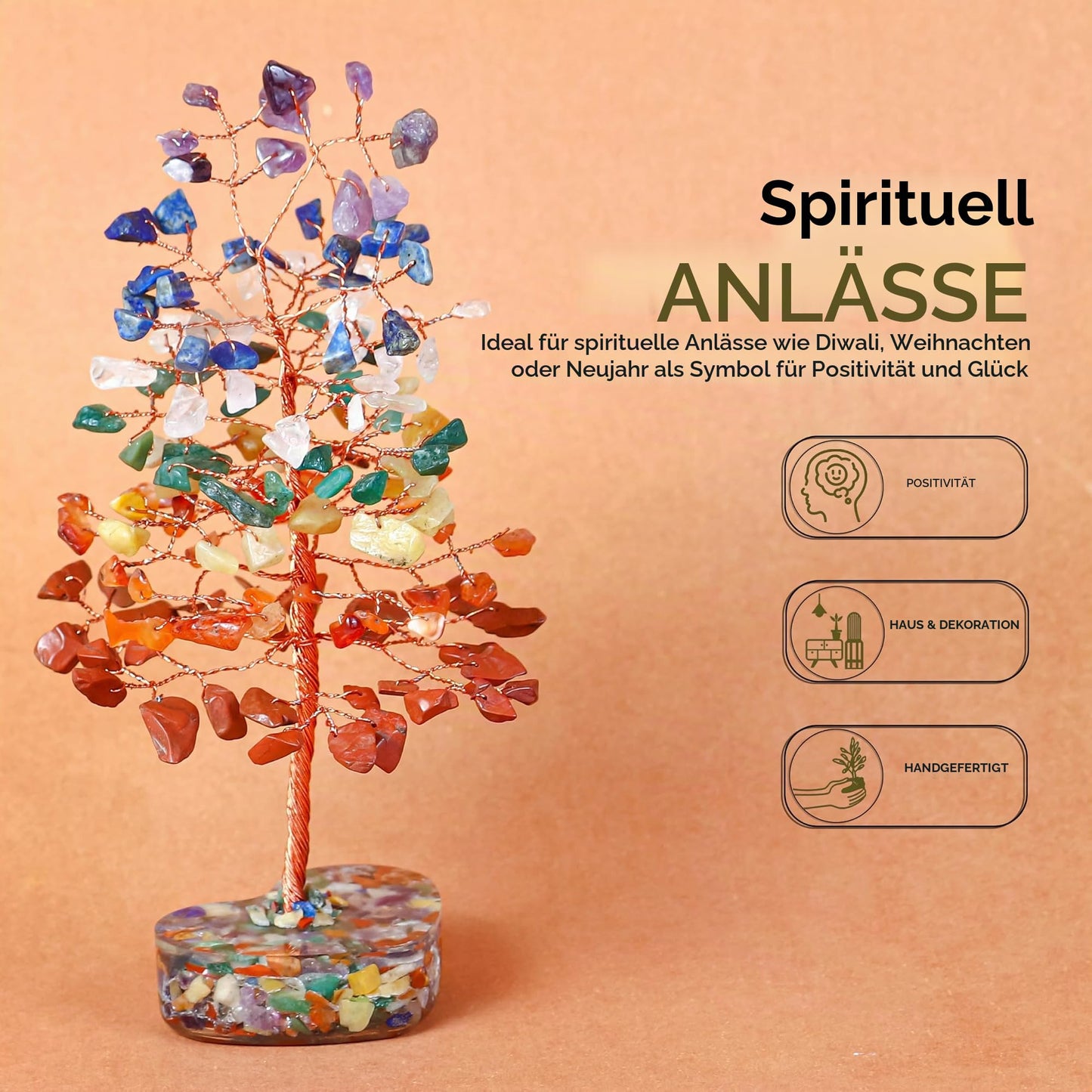 Crocon Der Originale Lebensbaum 7 Chakra Kristall Baum Geschenke für Frauen