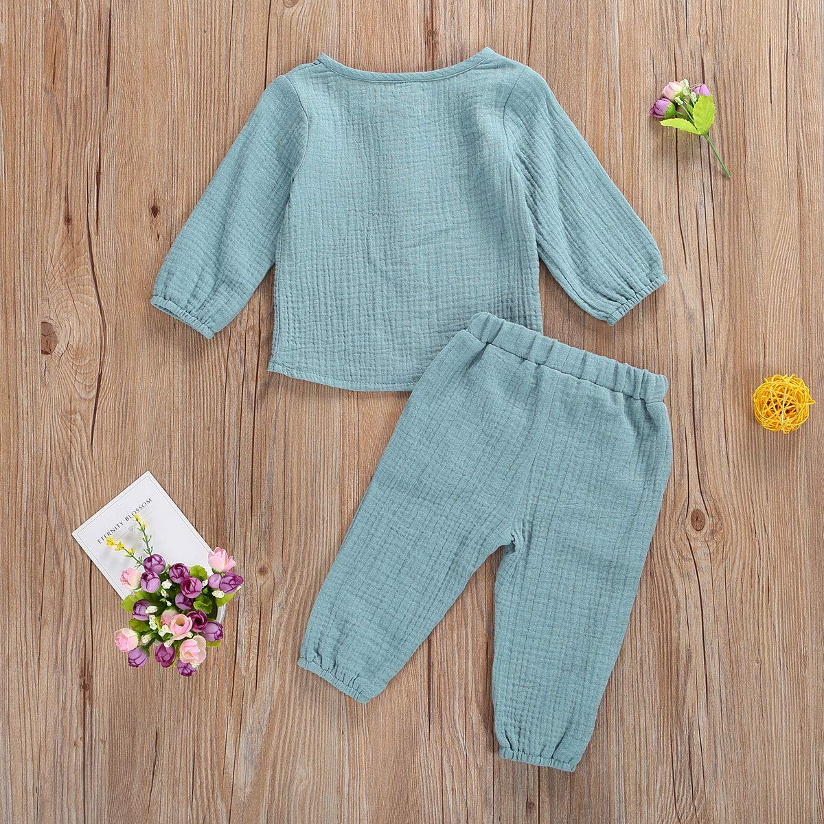 Geagodelia Babykleidung Set Baby Jungen Mädchen Kleidung Outfit T-Shirt Top + Hose Shorts Neugeborene Weiche Einfarbige Babyset T-47740