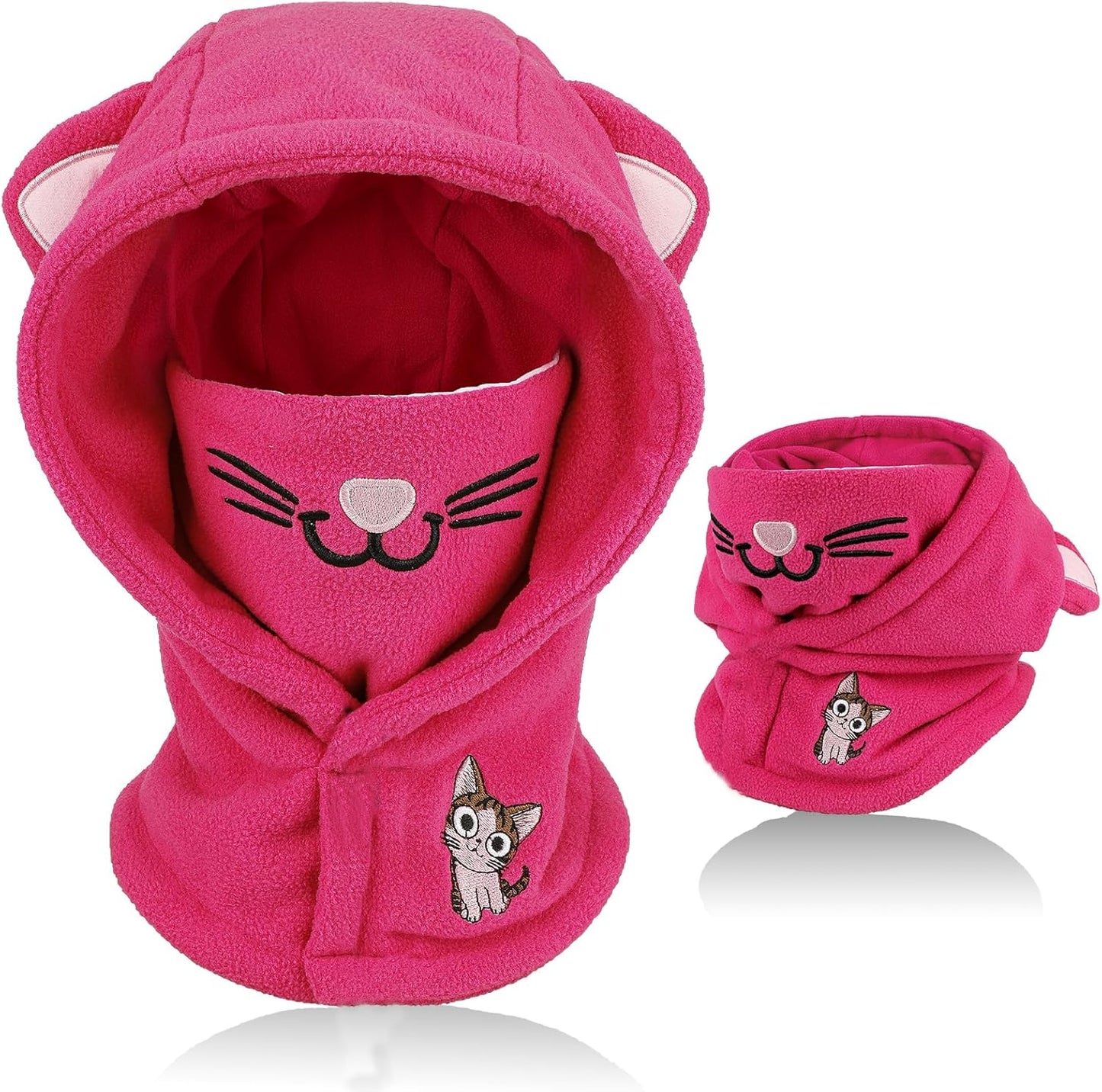 Children's Winter Thermal Fleece Balaclava 4-12 Years, Multifunctional Windproof Adjustable Face Mask, Ski Mask, Warm Hat, Balaclava, Neck Warmer Scarf for Boys and Girls, Outdoor Activities