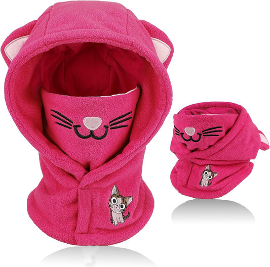 Children's Winter Thermal Fleece Balaclava 4-12 Years, Multifunctional Windproof Adjustable Face Mask, Ski Mask, Warm Hat, Balaclava, Neck Warmer Scarf for Boys and Girls, Outdoor Activities