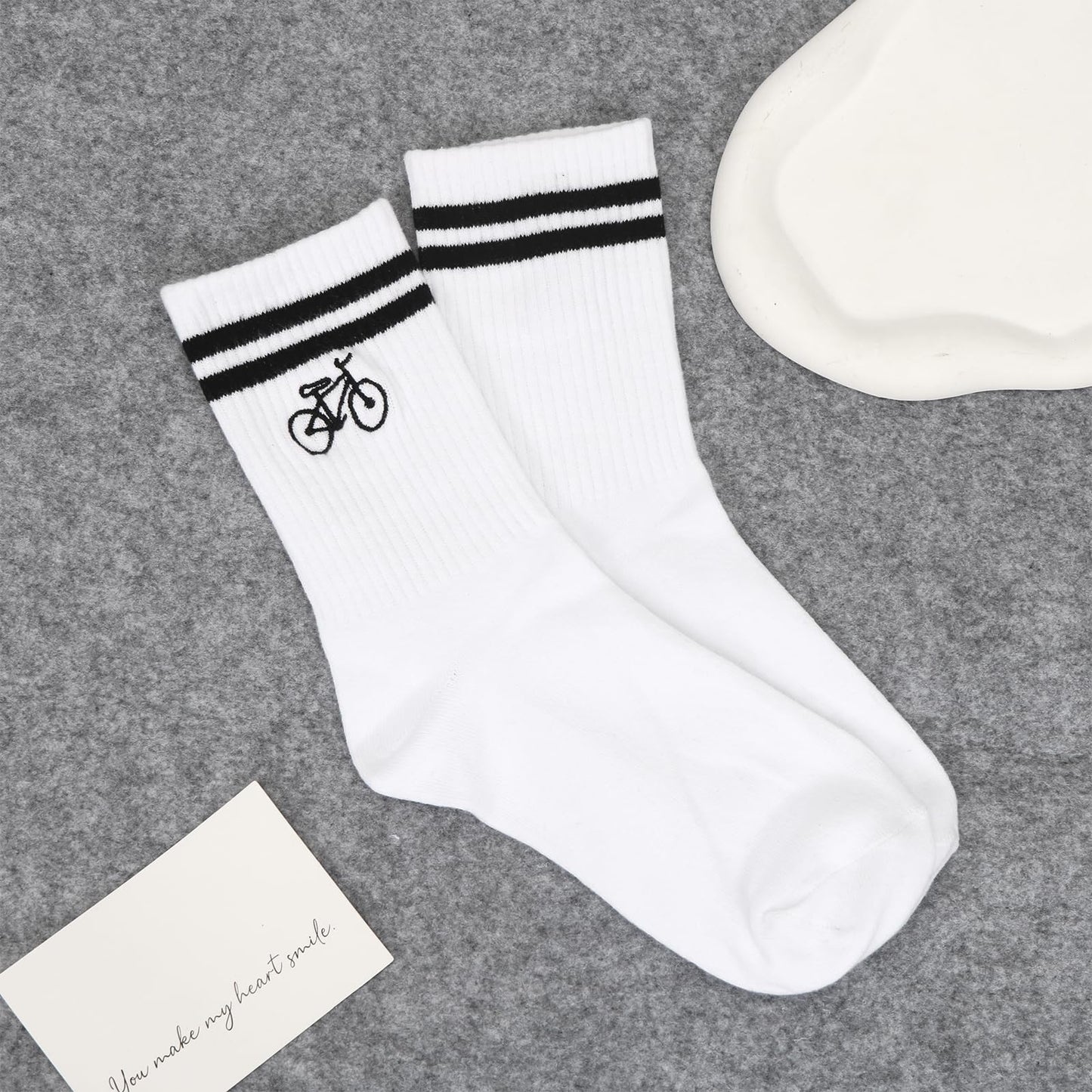 HUKUMA Rennrad Socken,35-46 Fahrradsocken Herren,Fahrrad Geschenk für Herren Damen,Rennrad Zubehör,Fahrradfahrer Tennissocken Accessoires,Lustiges Geschenk für Geburtstag Männer und Frauen