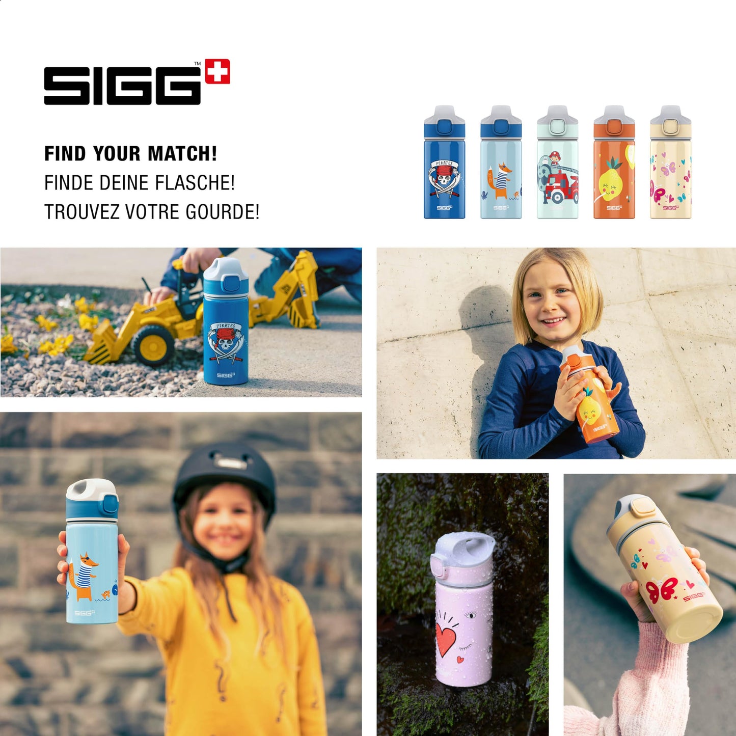 SIGG - Alu Trinkflasche Kinder - Miracle - Mit Trinkhalm - Auslaufsicher - Federleicht - BPA-frei - Klimaneutral Zertifiziert - Schule & Sport - 0,4L