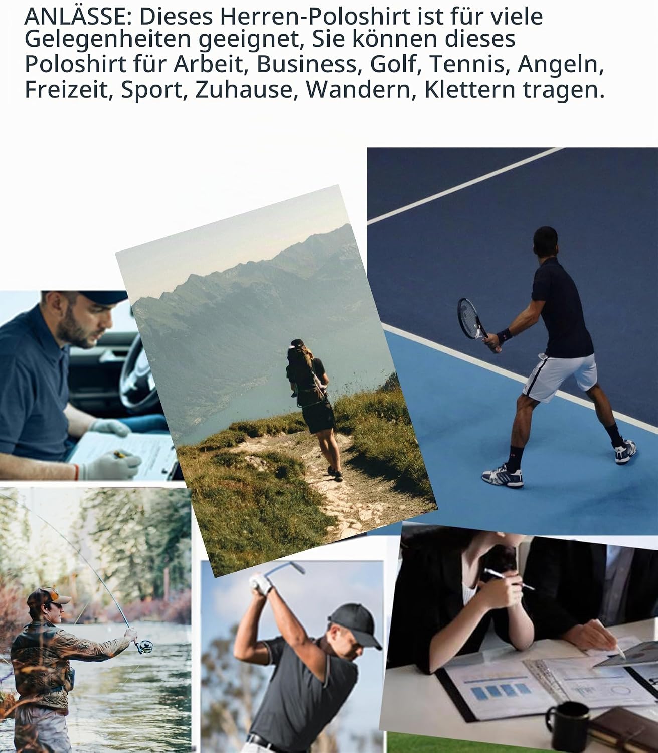 JACKETOWN 3er Pack Poloshirt Herren Langarm Atmungsaktiv Poloshirt Set Knopfkragen Arbeitshemd Golf Polohemd Frühling Herbst Arbeits T Shirt mit Tasche