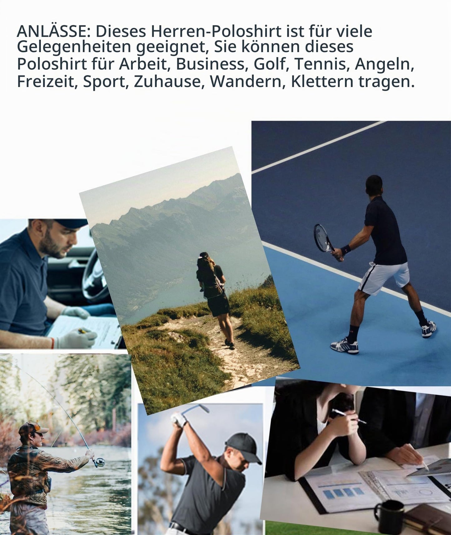 JACKETOWN 3er Pack Poloshirt Herren Langarm Atmungsaktiv Poloshirt Set Knopfkragen Arbeitshemd Golf Polohemd Frühling Herbst Arbeits T Shirt mit Tasche