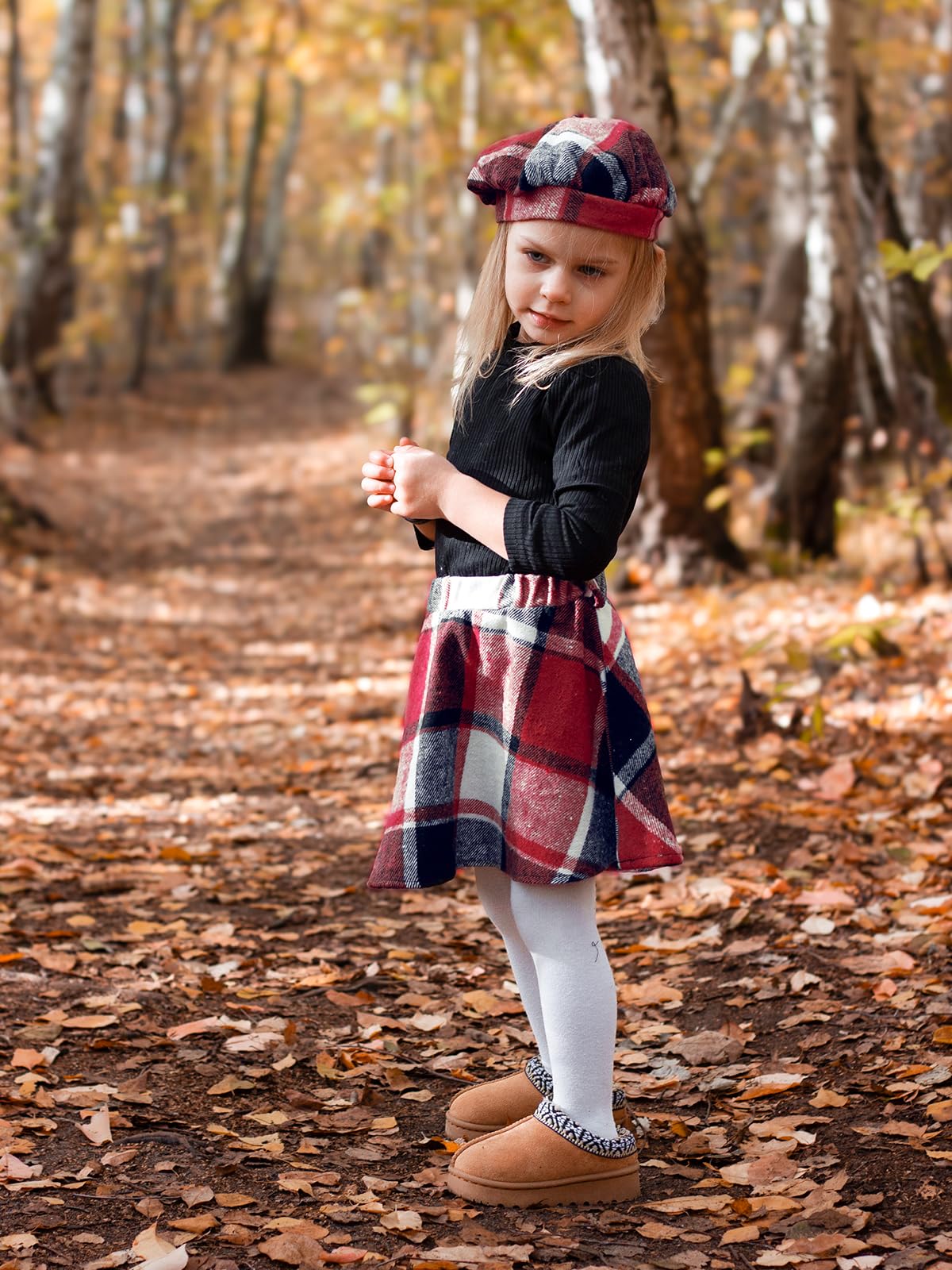 Miipat Toddler Girls Clothing Set Girls Outfits Set Long Sleeve Pullover Tops with Mini Skirt Sets Spring Autumn Baby Clothing Sets Girls Dresses