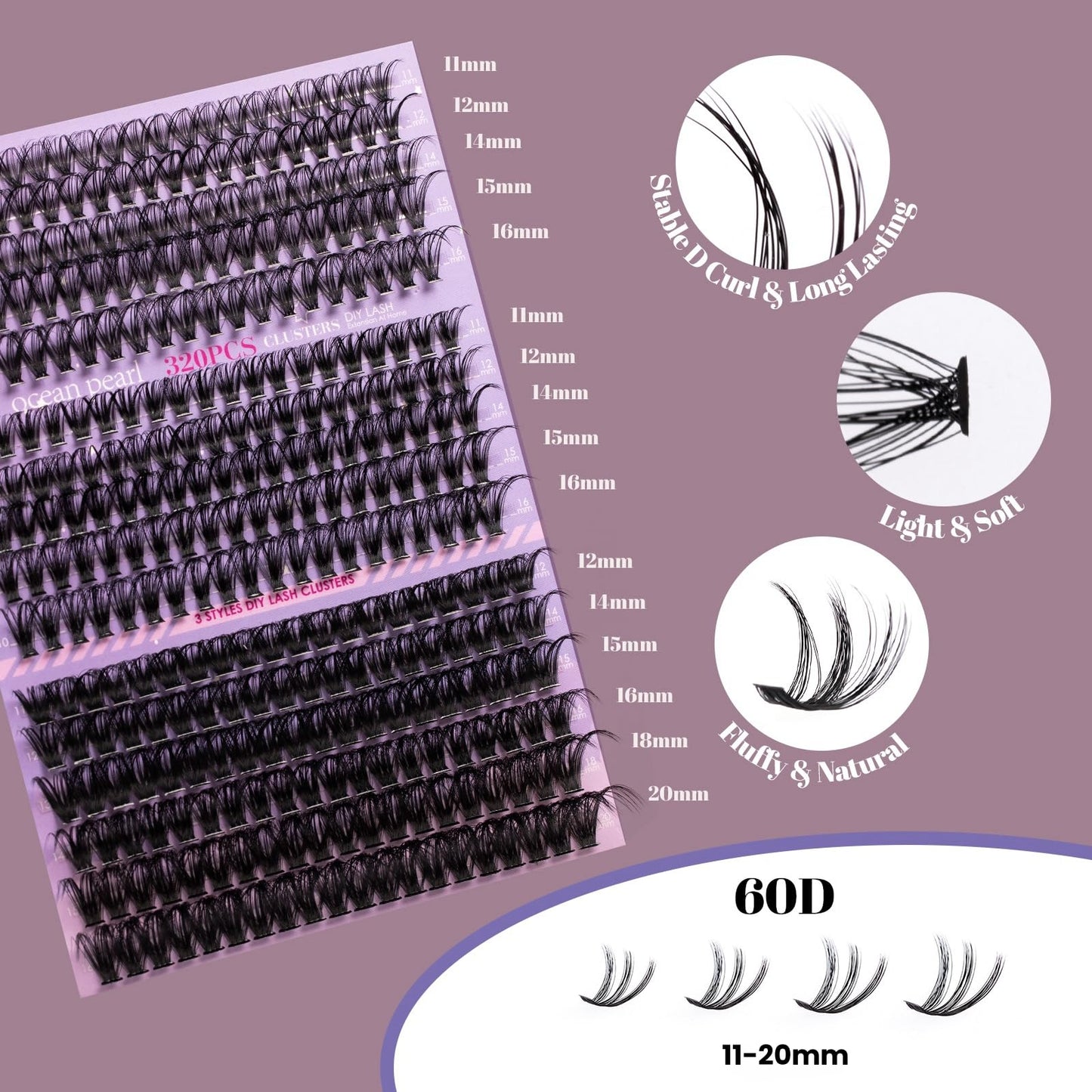 Wimpern Extensions 120 Büschel DIY Lash Extension Set Einzelne Wimpern mit Wimpernkleber und Pinzette für Anfänger Wimpernverlängerung zu Hause Individual Lashes 10-16mm C/D Curl - OP01