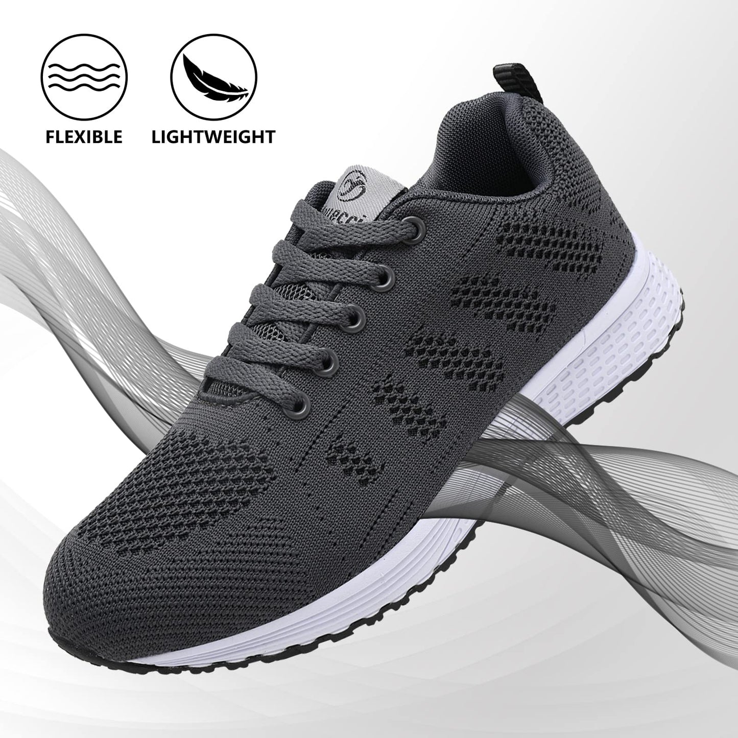 ANBIWANGLUO Damen Turnschuhe Sportliche Laufschuhe Schnürschuhe Atmungsaktive Outdoor Cross Trainer zum Joggen