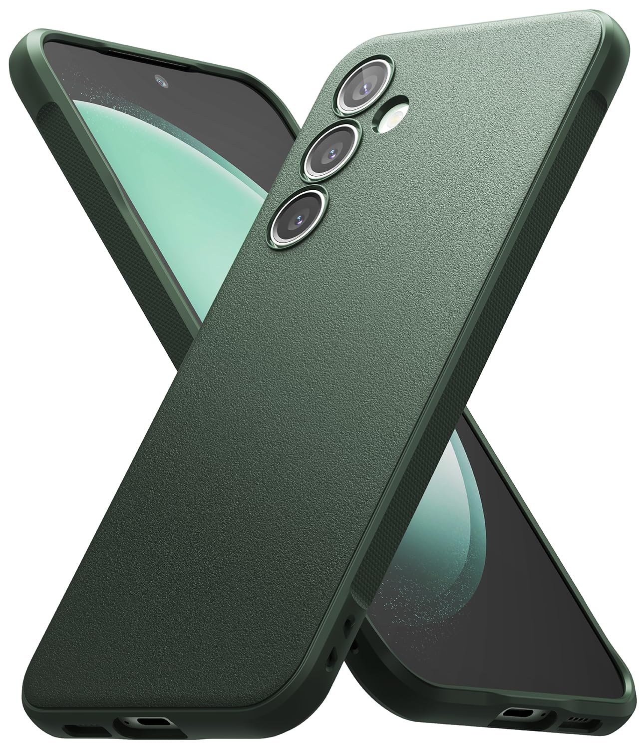 Ringke Onyx Case Compatible with Samsung Galaxy S25 Ultra, Firm Grip, Non-Slip Elegant Design, Perfect Fit, TPU Shockproof Scratch-Resistant Unique Texture Mobile Phone Case, Dark Green