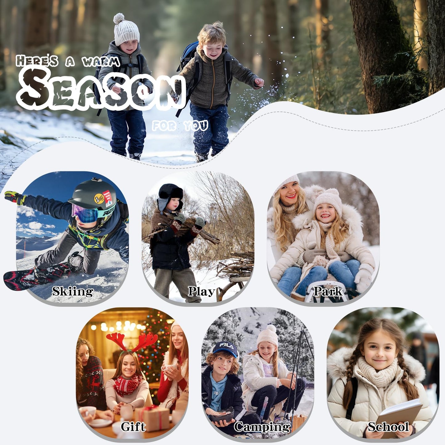 ASHION Winter Shoes Children's Winter Boots Boys Girls Snow Boots Hiking Boots Warm Lined Boots