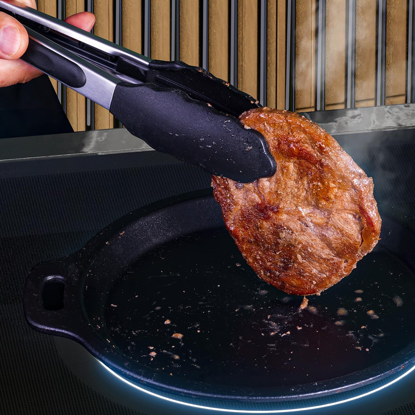 RAXCO Küchenmessersets Mit block,18 Teiligs Küchenutensilien Mit 5 Teiligs Messersets und 7 Teiligs Silikon Pfannenwender,Küchenhelfer sets, Schwarz