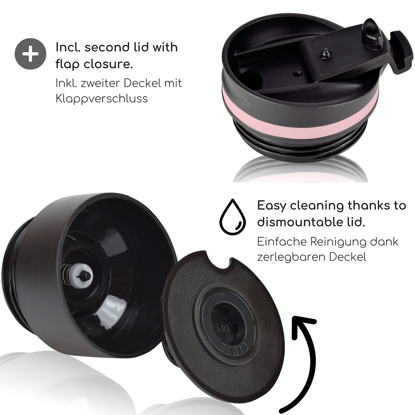 Milu Thermobecher Isolierbecher Kaffeebecher to go - 210ml 100% Auslaufsicher - Trinkbecher aus Edelstahl - Autobecher doppelwand Isolierung - Thermo Becher - Travel Mug (Rot)