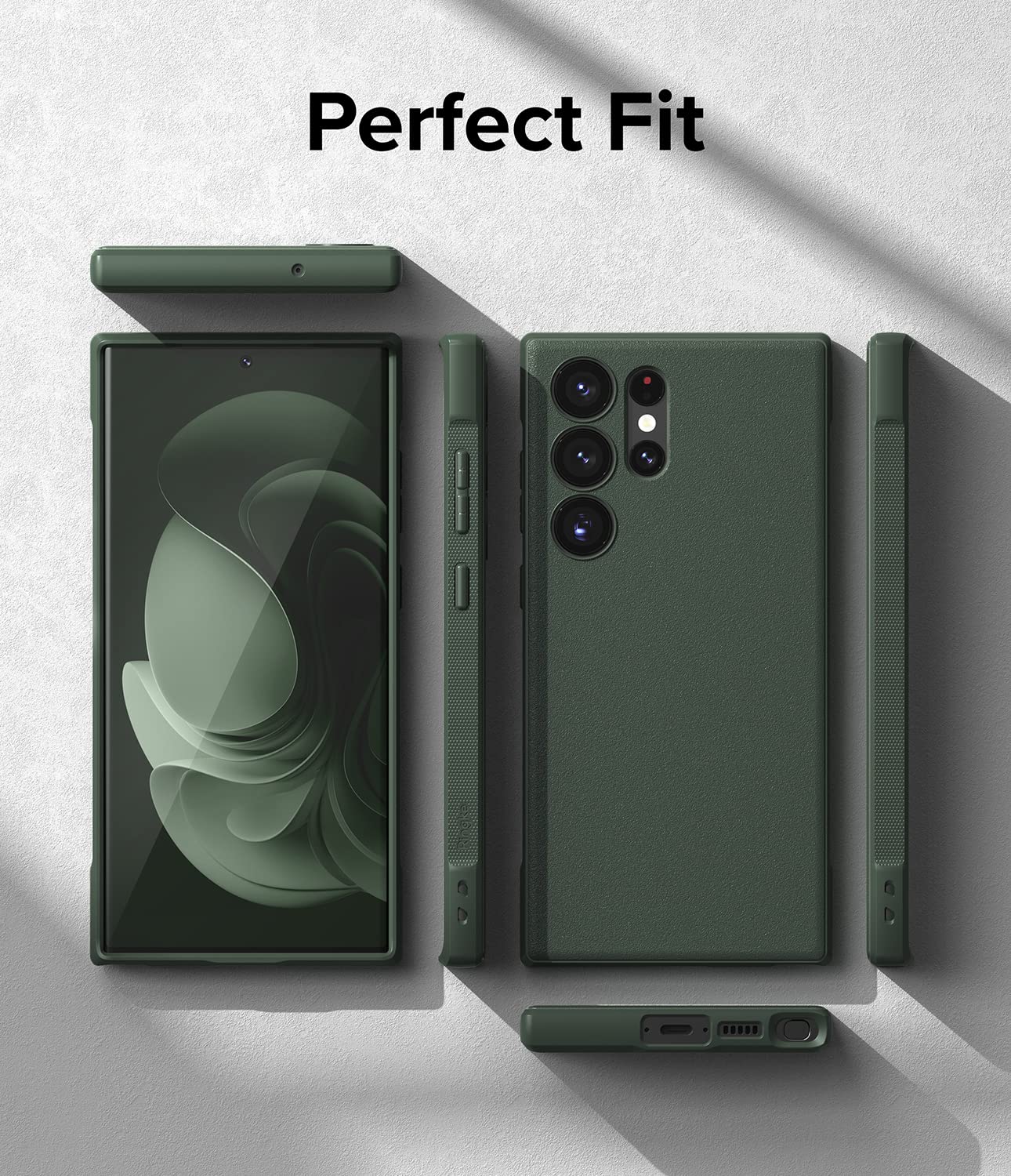 Ringke Onyx Case Compatible with Samsung Galaxy S25 Ultra, Firm Grip, Non-Slip Elegant Design, Perfect Fit, TPU Shockproof Scratch-Resistant Unique Texture Mobile Phone Case, Dark Green