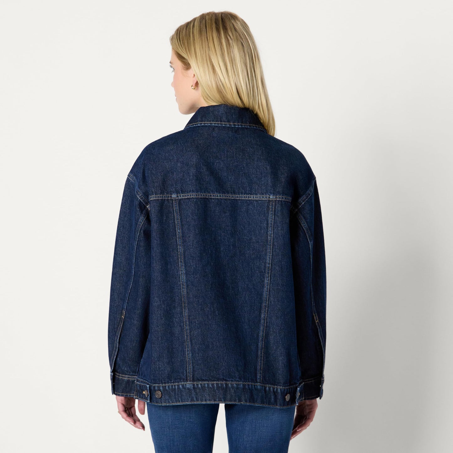 Amazon Essentials Damen Trucker-Jacke aus Denim Mit Taschen