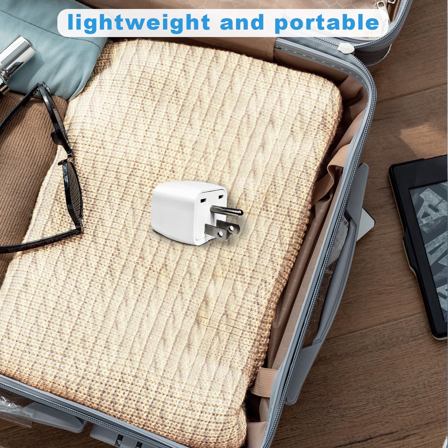 Reiseadapter USA 2Stück，USA Adapter Steckdose Deutschland Plug ，Adapter USA Deutschland Stecker für EU zu Amerika/Kanada/Mexiko/Thailand usw,Typ B Reisestecker Stromadapter,Weiß