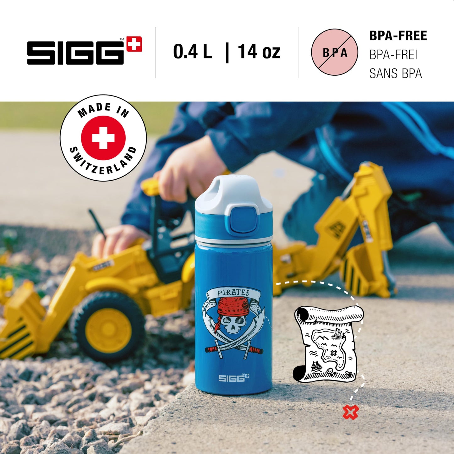 SIGG - Alu Trinkflasche Kinder - Miracle - Mit Trinkhalm - Auslaufsicher - Federleicht - BPA-frei - Klimaneutral Zertifiziert - Schule & Sport - 0,4L