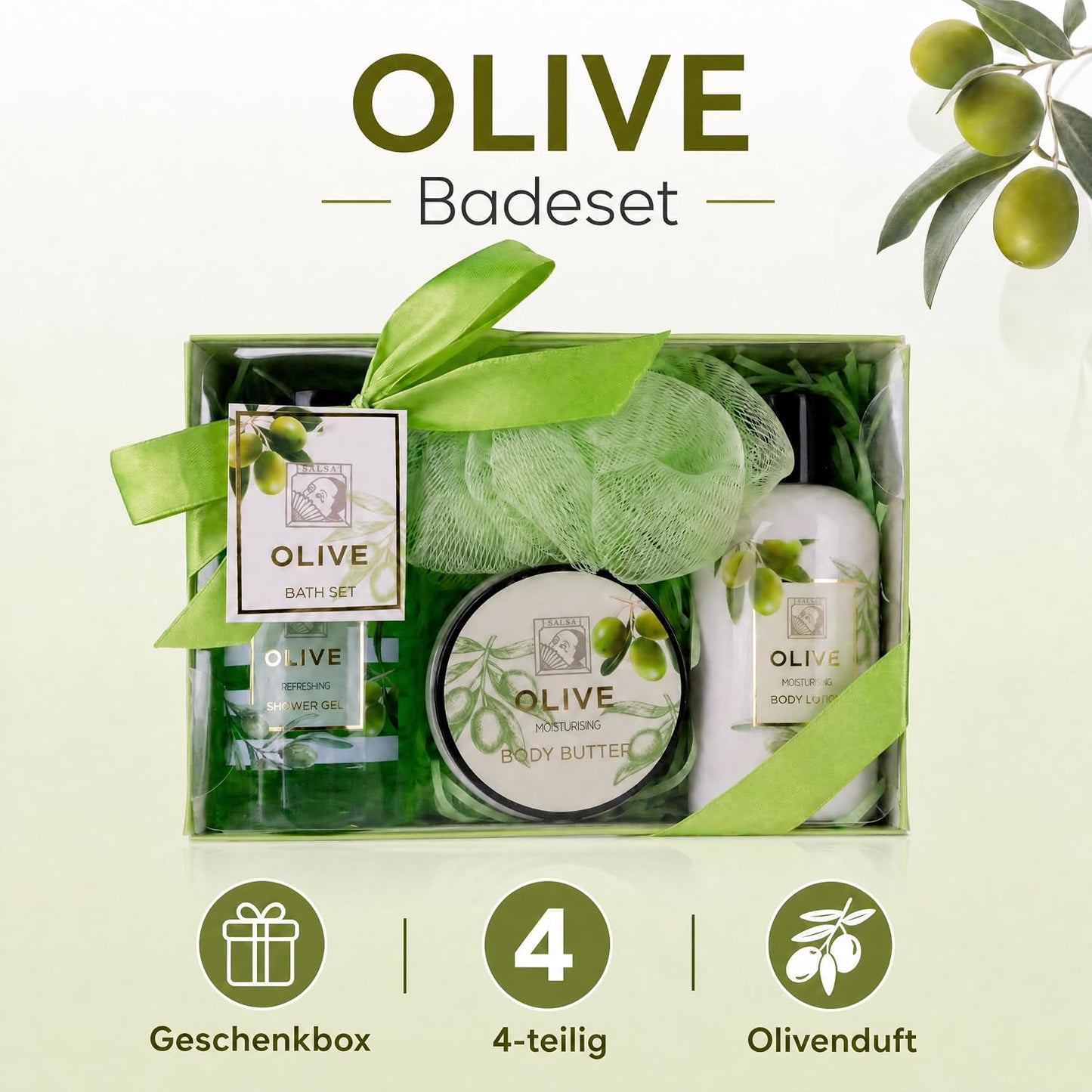 Accentra Geschenkset OLIVE in Geschenkbox, 4-teilig