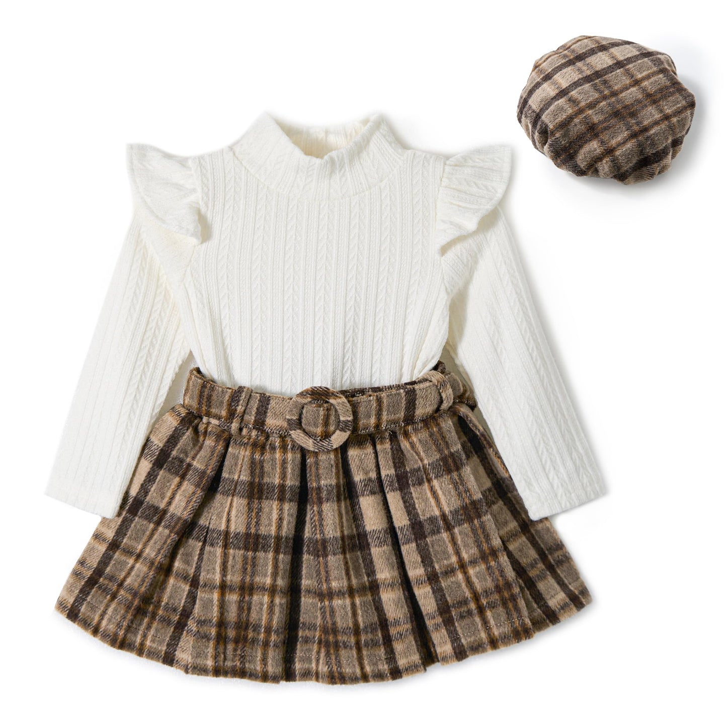 Miipat Toddler Girls Clothing Set Girls Outfits Set Long Sleeve Pullover Tops with Mini Skirt Sets Spring Autumn Baby Clothing Sets Girls Dresses