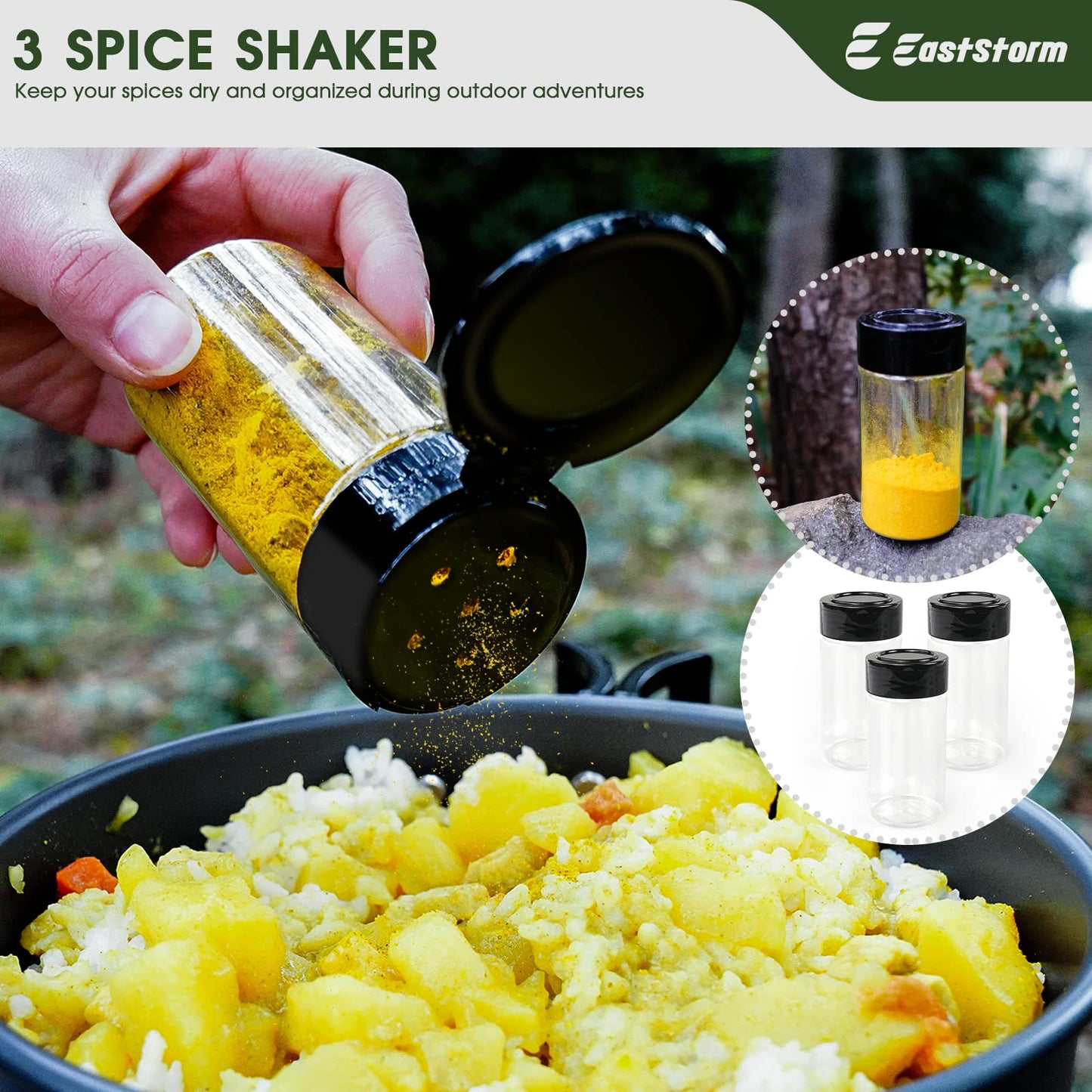 E EASTSTORM Camping Küchenhelfer Set mit Wasserdichter Tasche für Camping Kochgeschirr,Camping Geschirr,Klein und Tragbar,Geeignet für Outdoor,Wandern, Bergsteigen,Camping Set für Rucksäcke