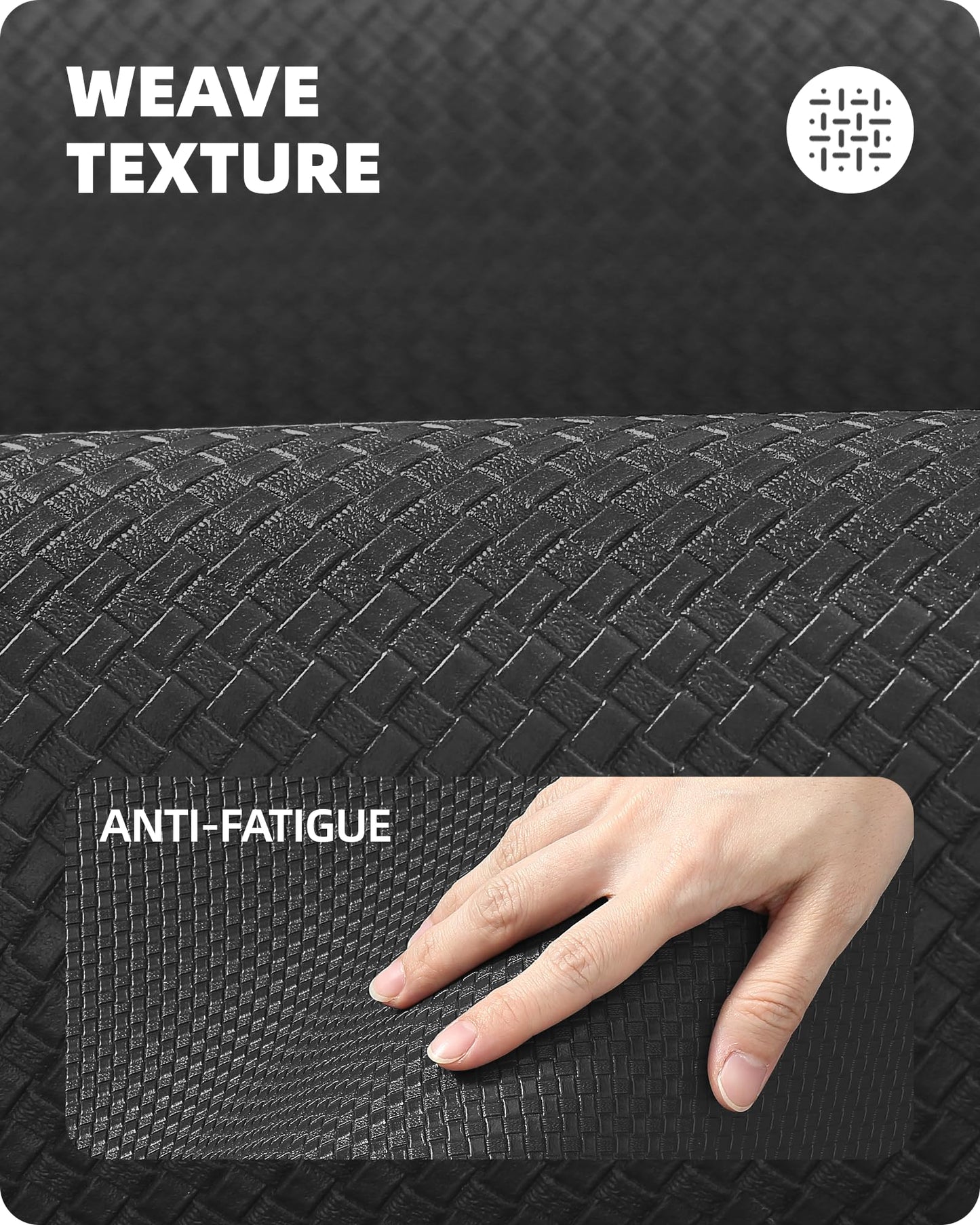 Color G Küchenläufer 2 Stück, küchenteppich waschbar rutschfest, Teppich küche mit Ölfest und Wasserdicht, Gummirücken Küchenmatte für Esszimmer, Küche, läufer Flur(44x150CM + 44x150CM, Schwarz)