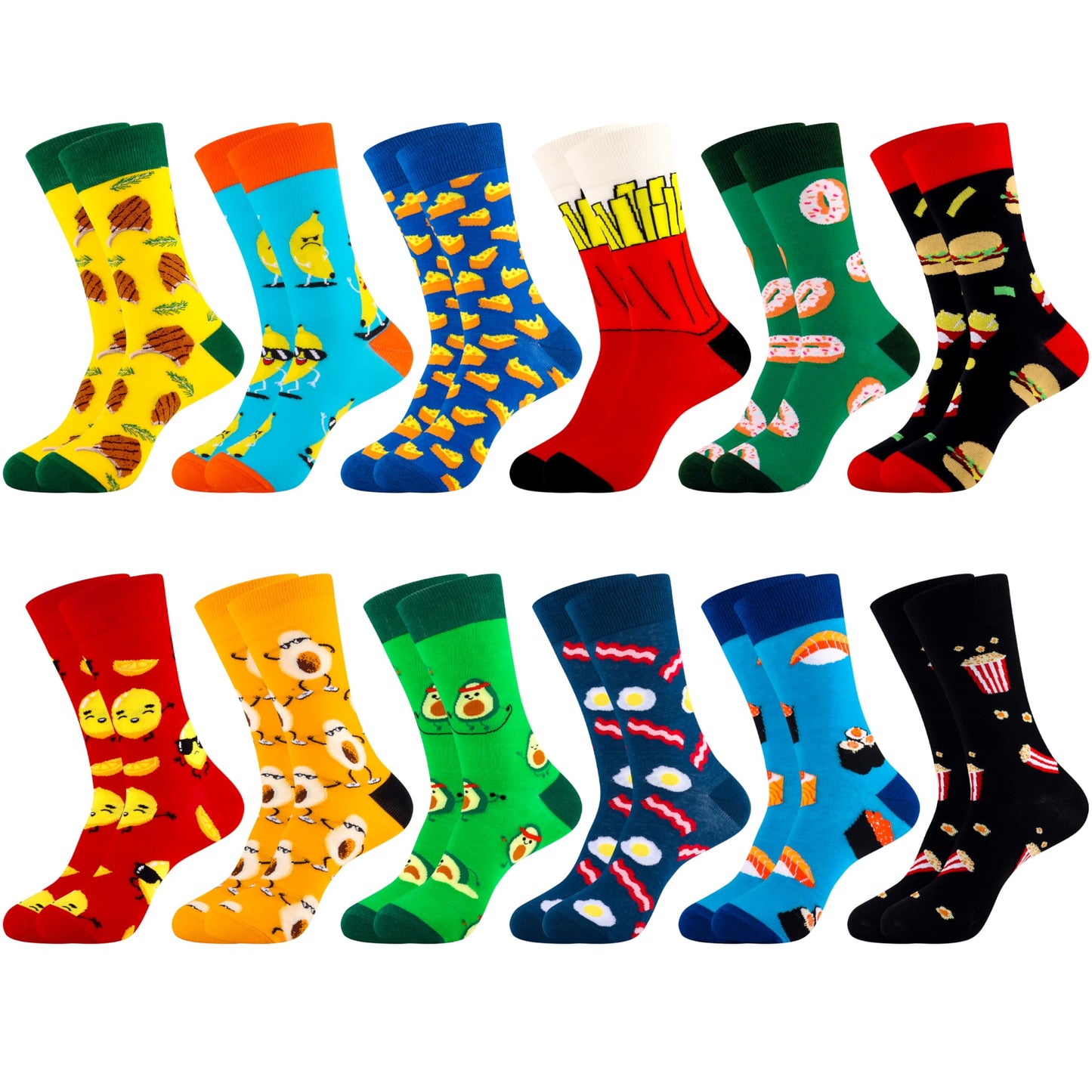 Belloxis Bunte Socken Herren 43-46 Baumwolle Motiv Kuschelsocken Wadenstrümpfe Socken Geschenke für Männer