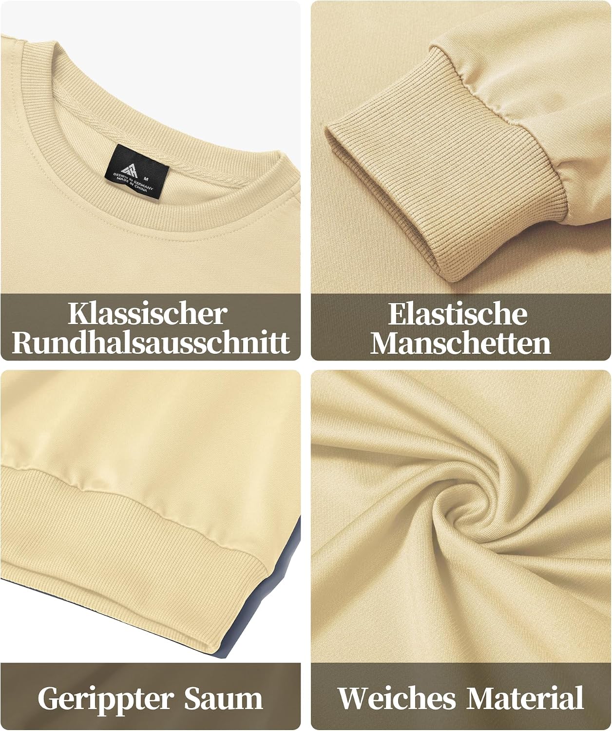 SwissWell Herren Sweatshirts Set Causal Pullover Regular Fit Langarm Shirts