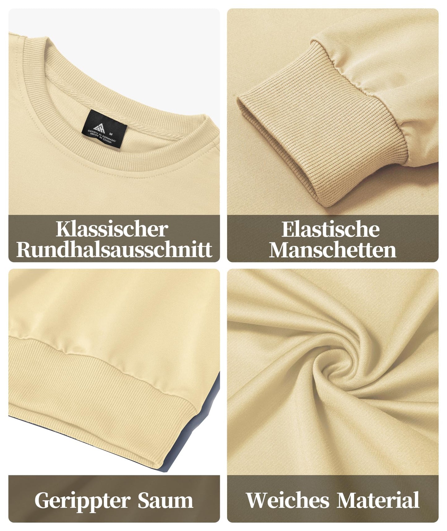 SwissWell Herren Sweatshirts Set Causal Pullover Regular Fit Langarm Shirts