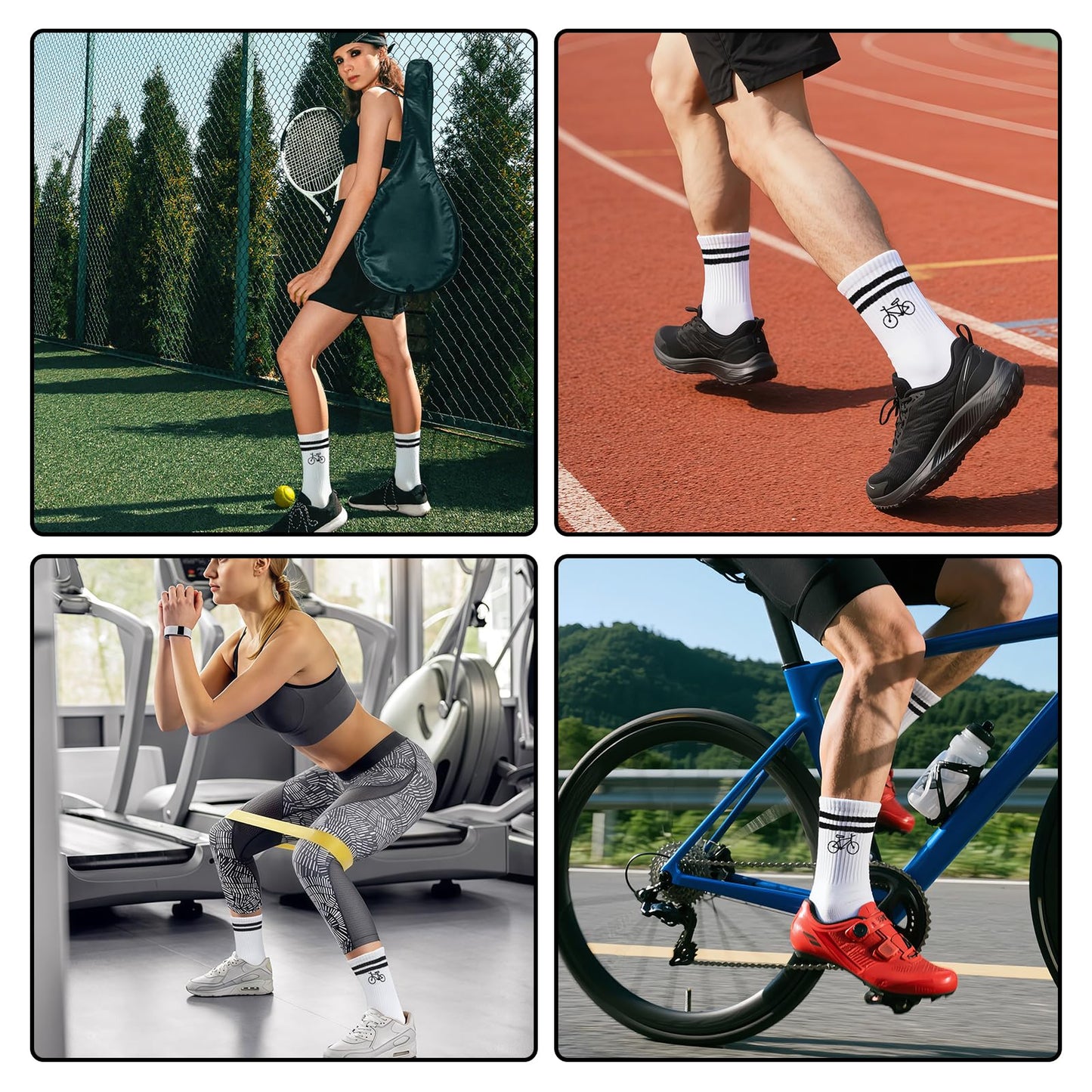HUKUMA Rennrad Socken,35-46 Fahrradsocken Herren,Fahrrad Geschenk für Herren Damen,Rennrad Zubehör,Fahrradfahrer Tennissocken Accessoires,Lustiges Geschenk für Geburtstag Männer und Frauen