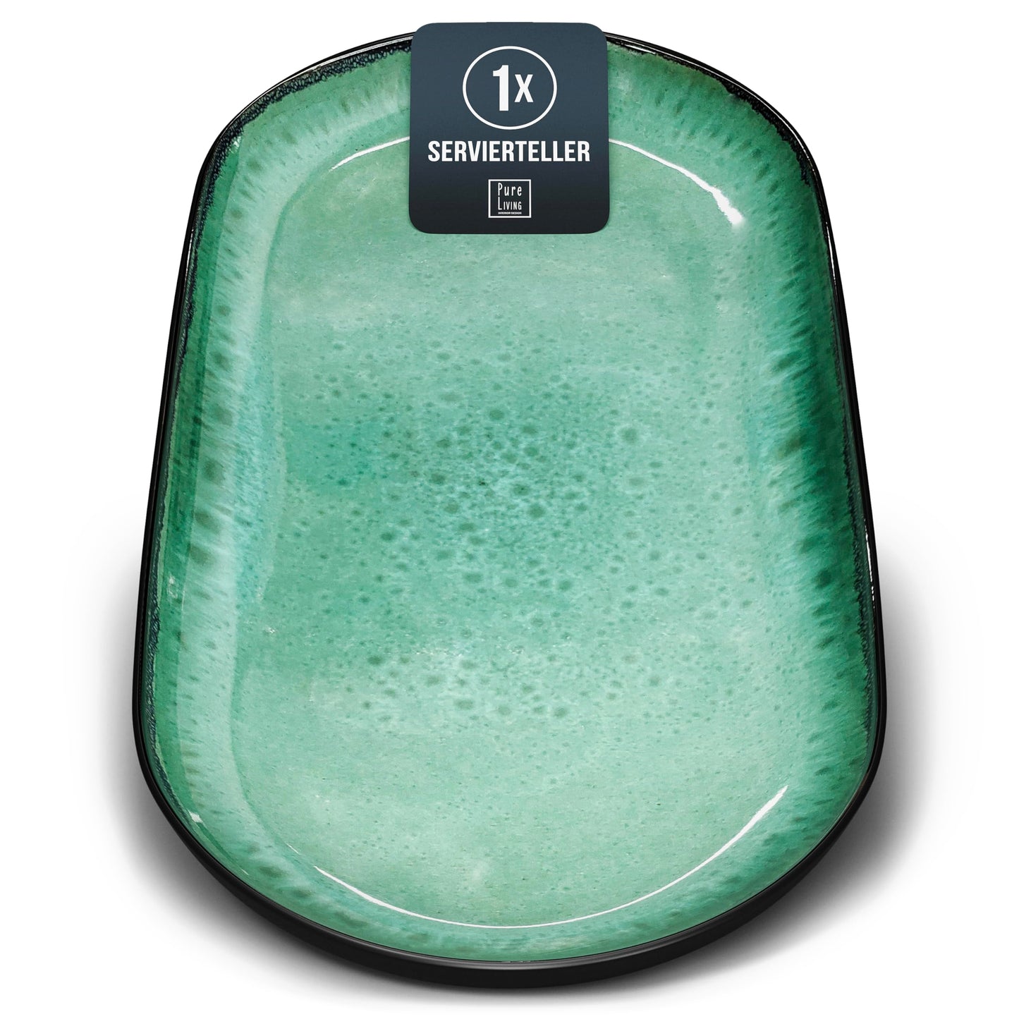 Steingut Frühstücksteller 6 Pers. Ibiza Hochwertiges Mediterranes TEST SEHR GUT Dessertteller Set - Kuchenteller spülmaschinen- und kratzfest - Kleine Teller, Salatteller Pure Living in Petrol