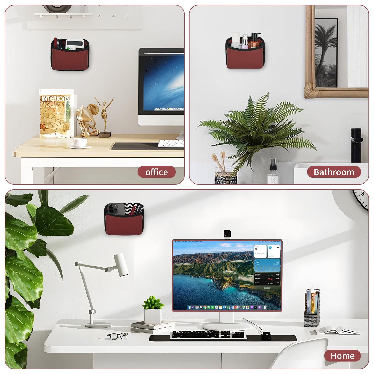 PU Leather Car Side Bag Organiser, Universal Car Bag Mobile Phone Holder for Car, Car Seat Gap Filler Storage Accessories Organiser for Car Door, Console (Black)