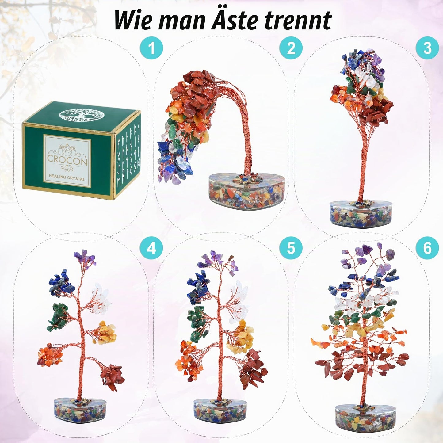 Crocon Der Originale Lebensbaum 7 Chakra Kristall Baum Geschenke für Frauen