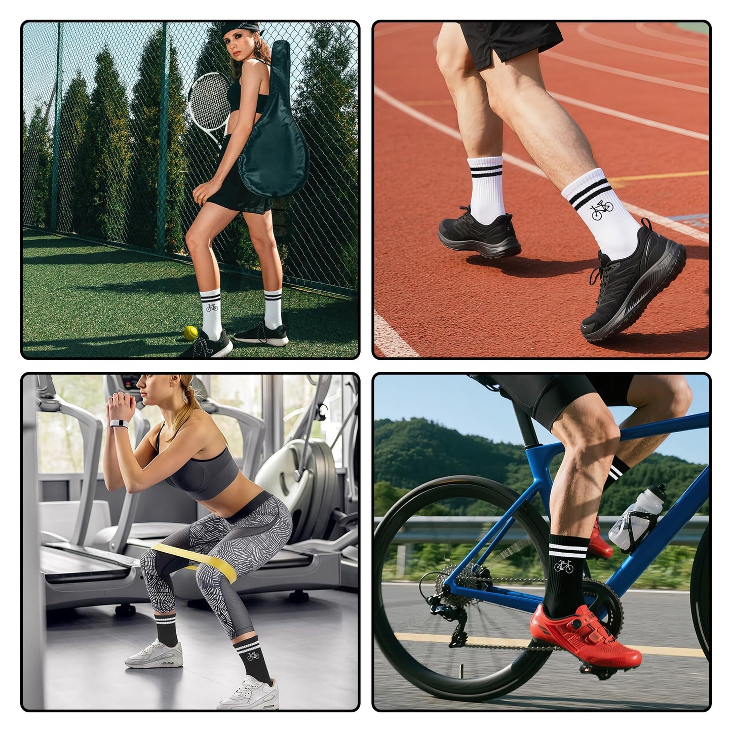 HUKUMA Rennrad Socken,35-46 Fahrradsocken Herren,Fahrrad Geschenk für Herren Damen,Rennrad Zubehör,Fahrradfahrer Tennissocken Accessoires,Lustiges Geschenk für Geburtstag Männer und Frauen