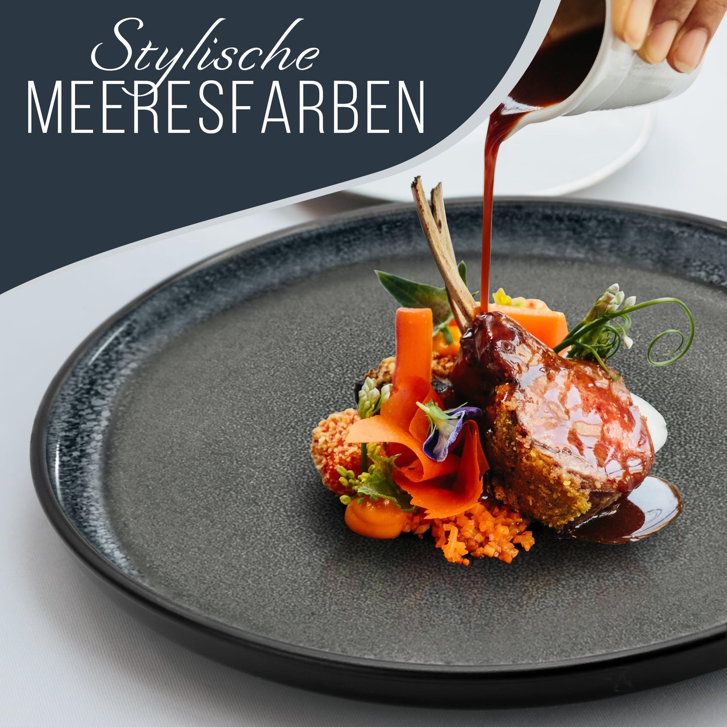 Steingut Frühstücksteller 6 Pers. Ibiza Hochwertiges Mediterranes TEST SEHR GUT Dessertteller Set - Kuchenteller spülmaschinen- und kratzfest - Kleine Teller, Salatteller Pure Living in Petrol