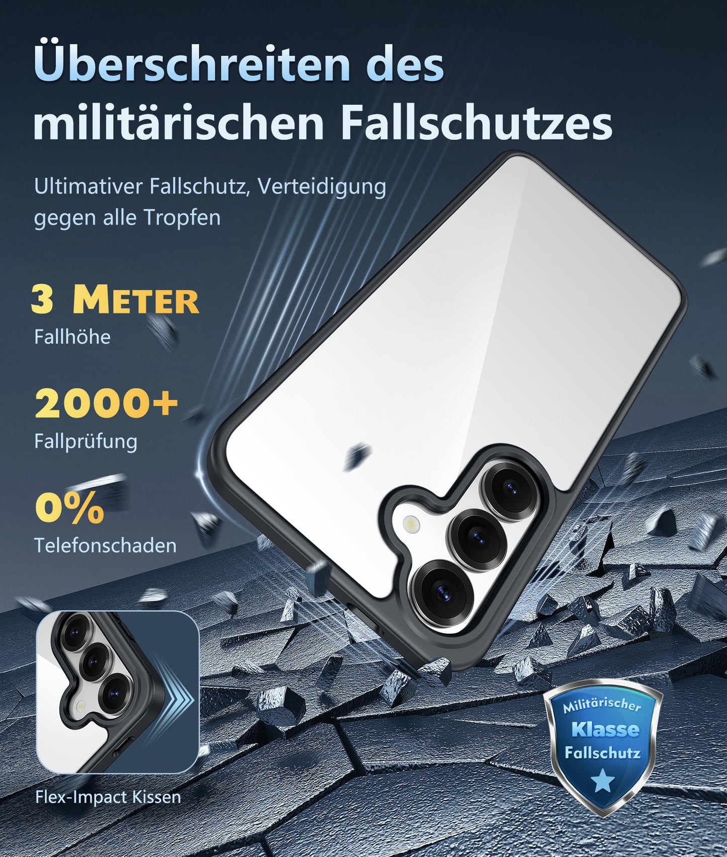 FNTCASE Case for Samsung Galaxy S25 Ultra 6.9 Inches, Military Drop Protection, Anti-Yellowing, Robust, Durable, Shockproof, Protective, Transparent, Clear