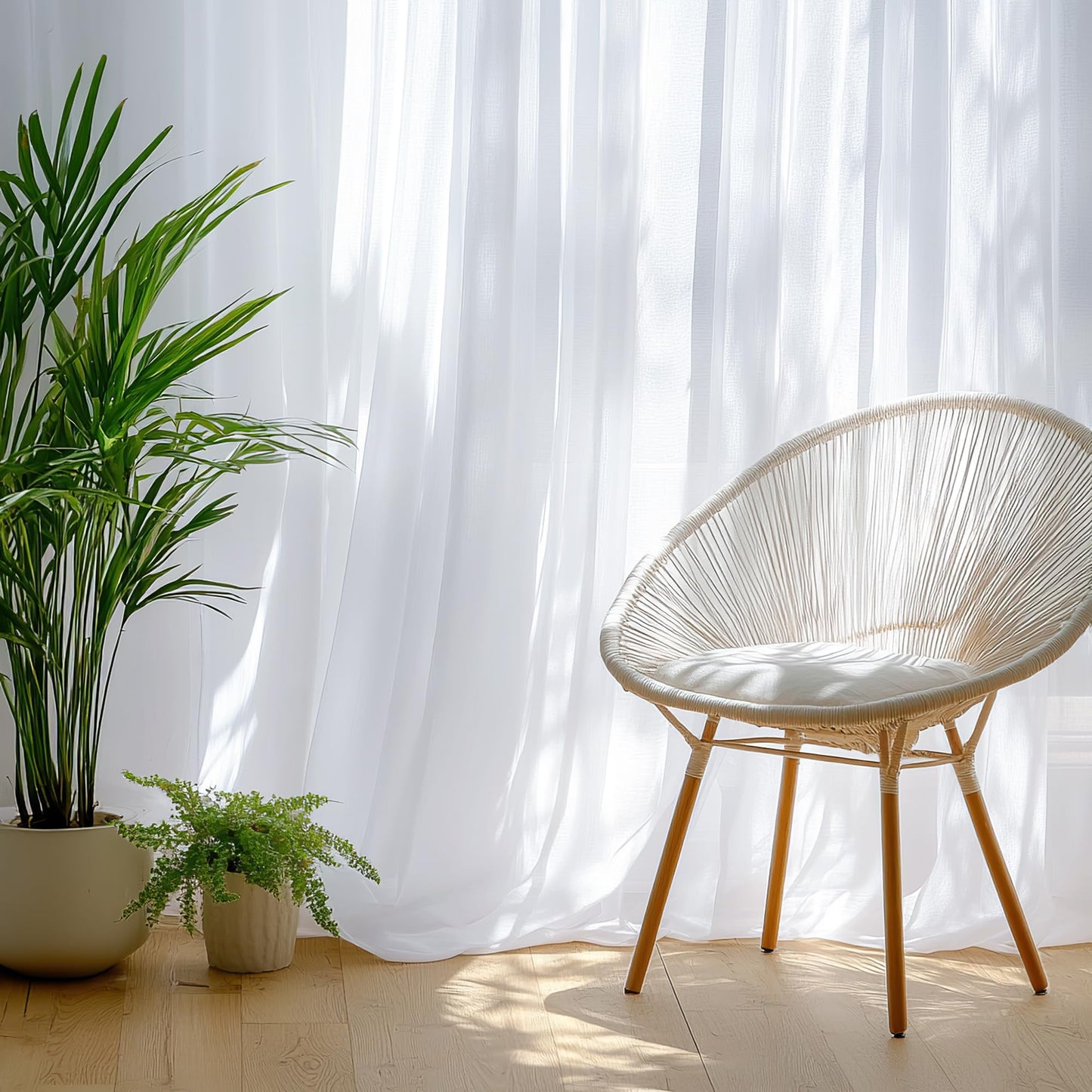 PONY DANCE Voile Gardinen Weiss Transparent Ösenvorhang 2er Set H 160 x B 140 cm Wohnzimmer Gardinen Kurz Durchlässige Vorhänge Weiß Vorhang Leinenoptik Schlafzimmer